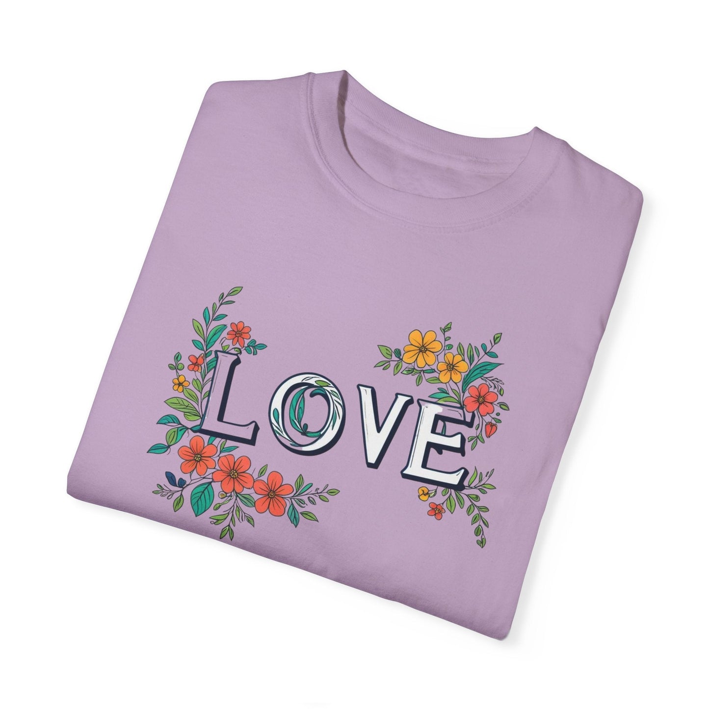 Floral Love in Vibrant Blooms Unisex Garment-Dyed T-shirt