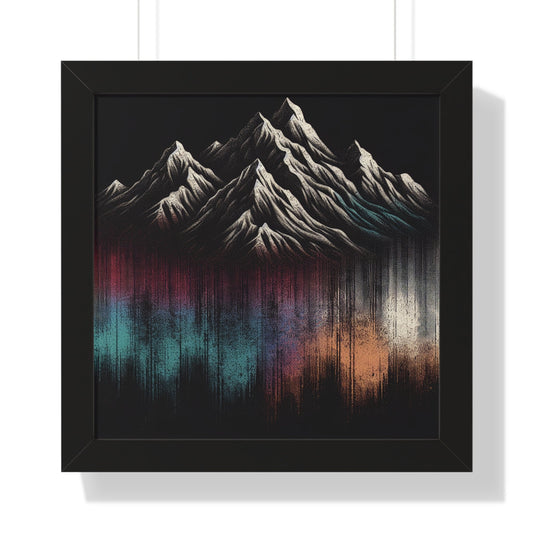 Colorful Mountain Framed Vertical Poster Premium Quality Black Frame Great Gift, Outdoor Enthusiast, Husband Gift, Teacher Gift, Wife Gift