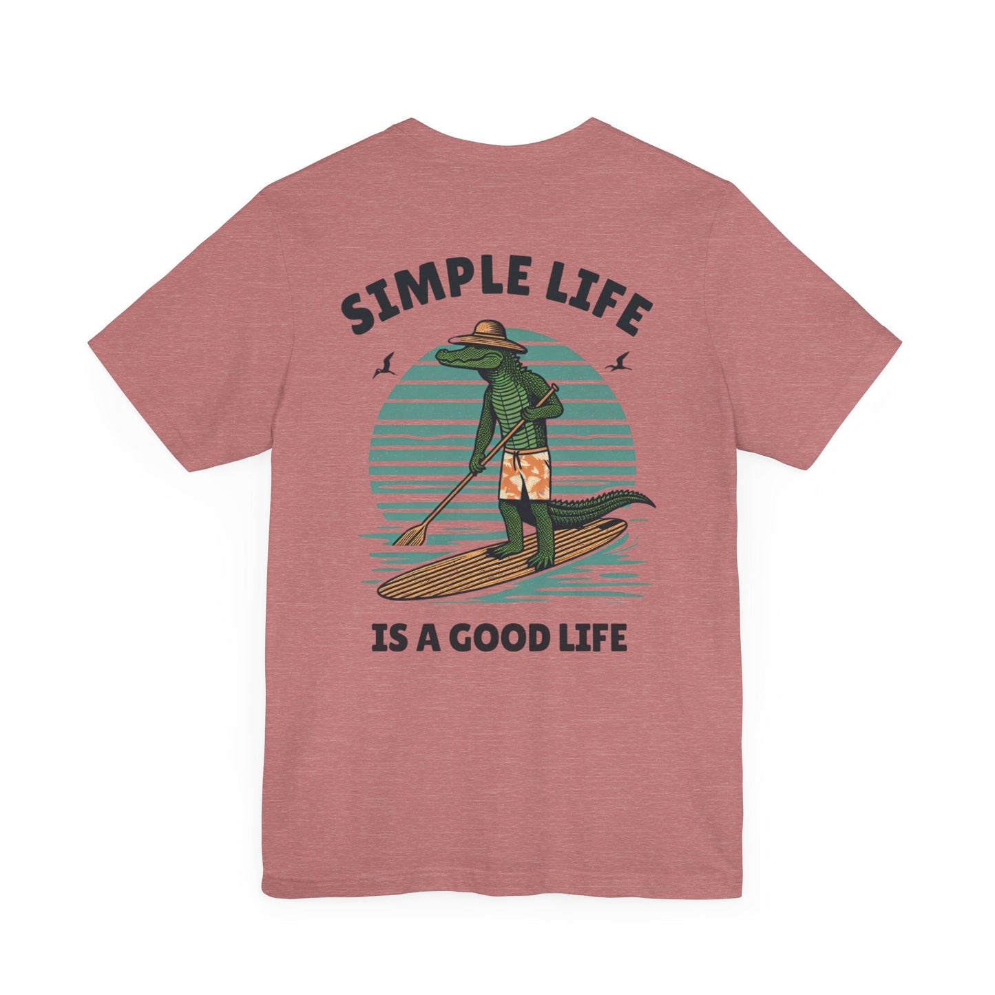 Livin the Simple Life Alligator Graphic Tee Vacation Shirt Beach Vibes Destination Shirt Great Gift Idea