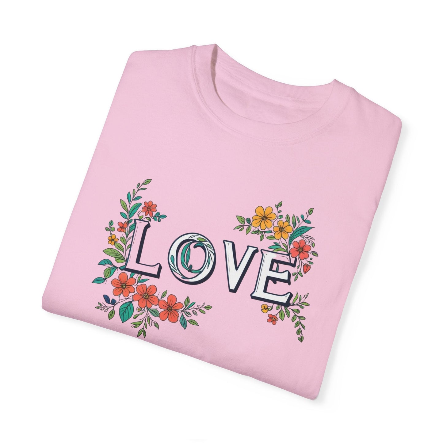 Floral Love in Vibrant Blooms Unisex Garment-Dyed T-shirt