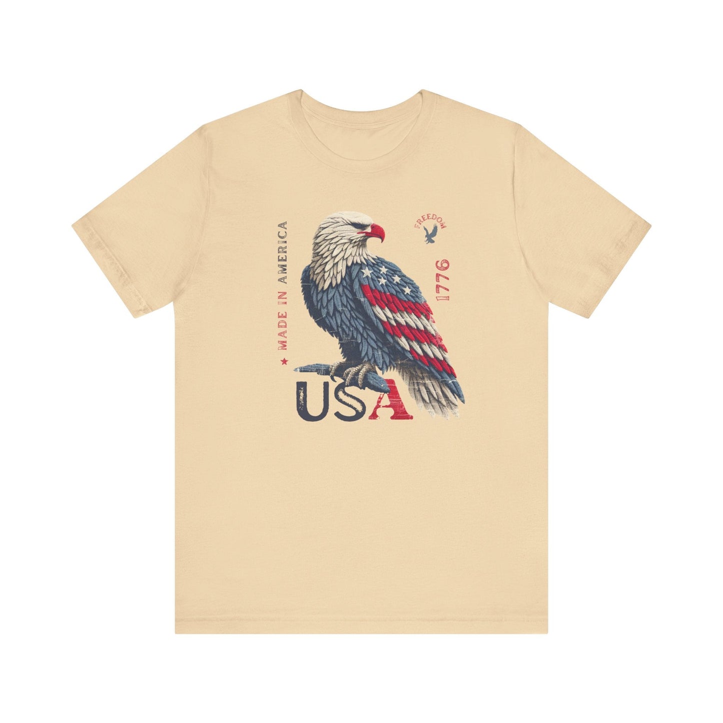 PATRIOTIC USA Made in America 1776 Unisex Jersey Short Sleeve Tee 4th of July, Labor Day, Memorial Day