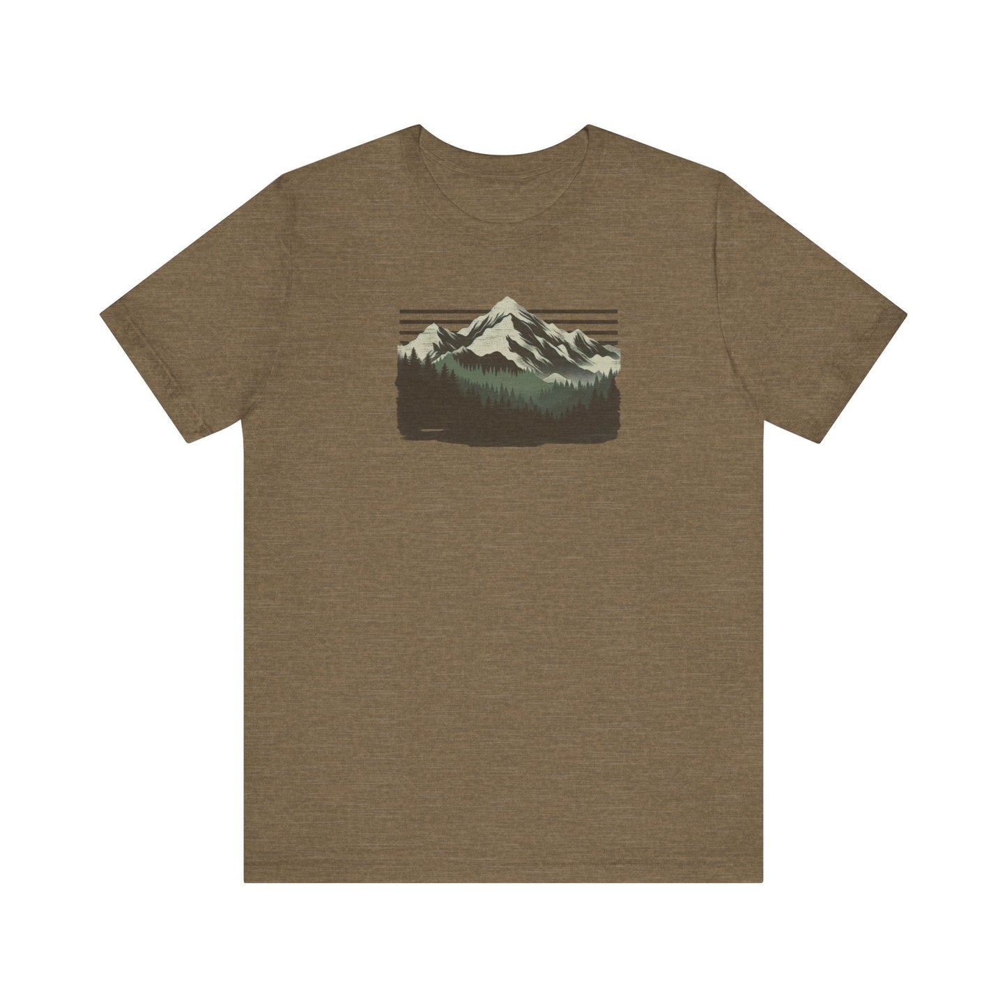 Outdoors Mountain Peaks Unisex Jersey Tee Great Gift Husband Gift Wife Gift, Camping, Hiking, Boyfriend Gift, Girlfriend Gift, Camping Shirt