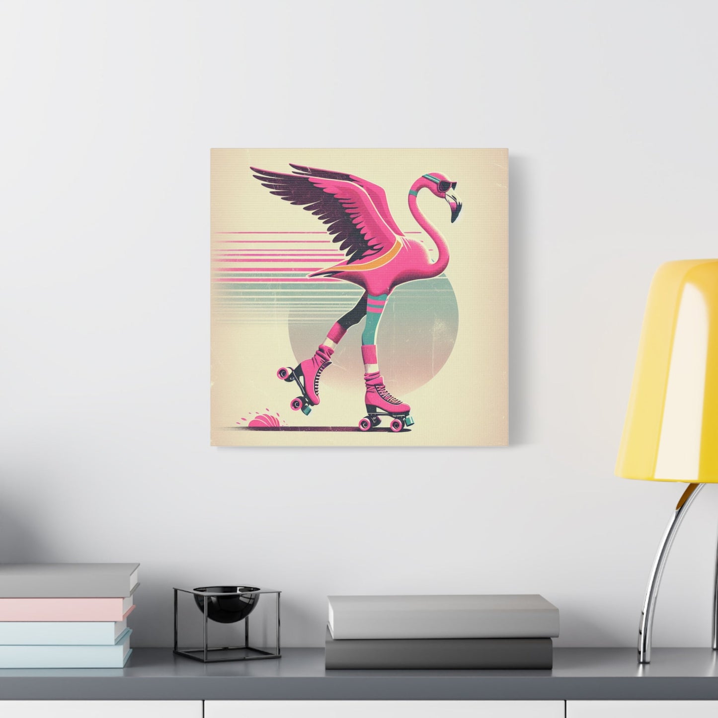 Living Life Right Flamingo Livin' Matte Canvas Picture, Stretched Great Gift, Sister Gift, Mom Gift, Daughter Gift, Mothers Day Gift