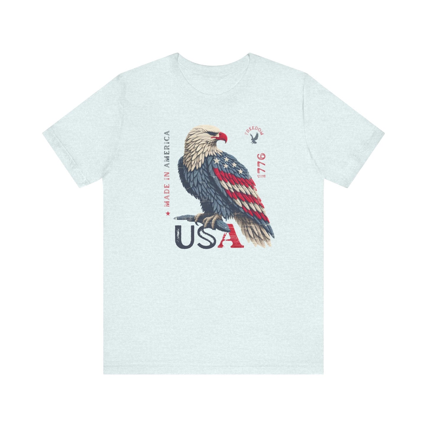 PATRIOTIC USA Made in America 1776 Unisex Jersey Short Sleeve Tee 4th of July, Labor Day, Memorial Day