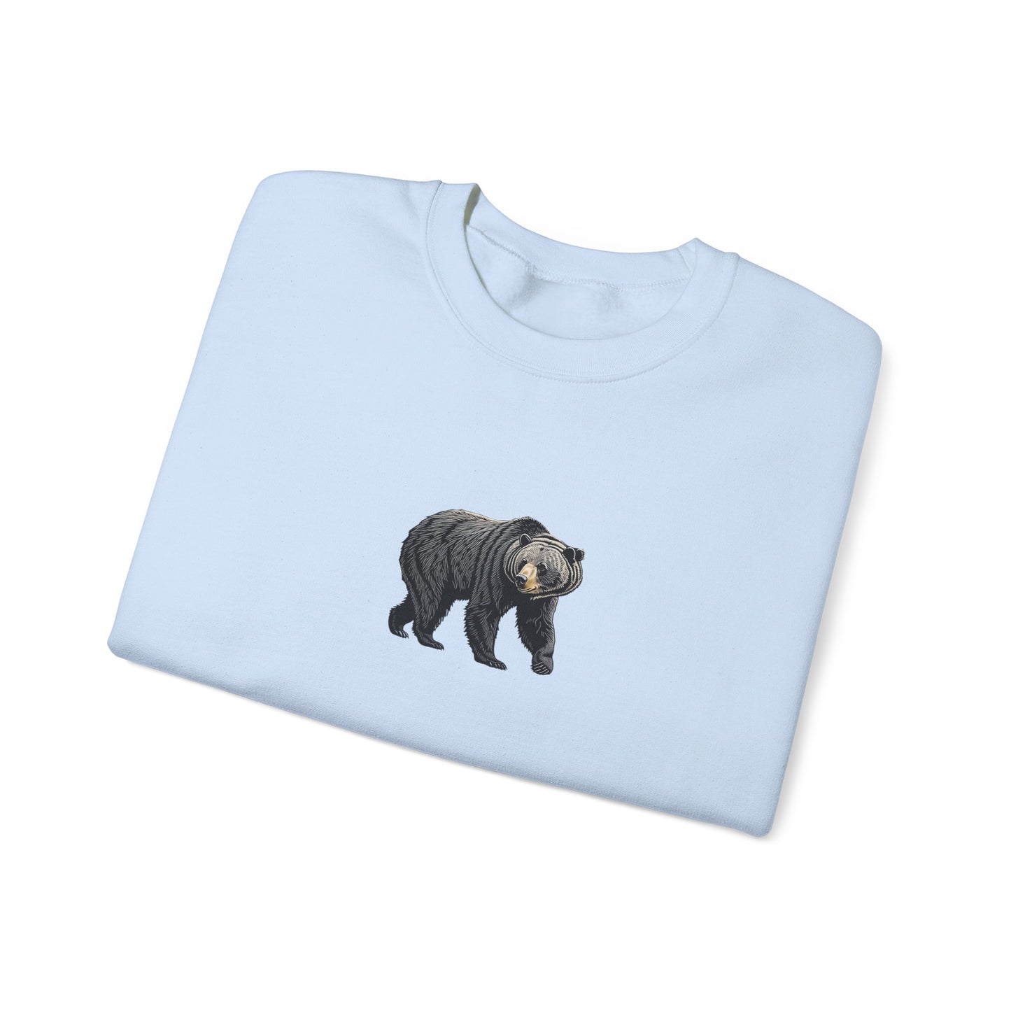 Black Bear Crew Neck Sweatshirt  Cozy Wildlife-Inspired Casual Adventure Pullover