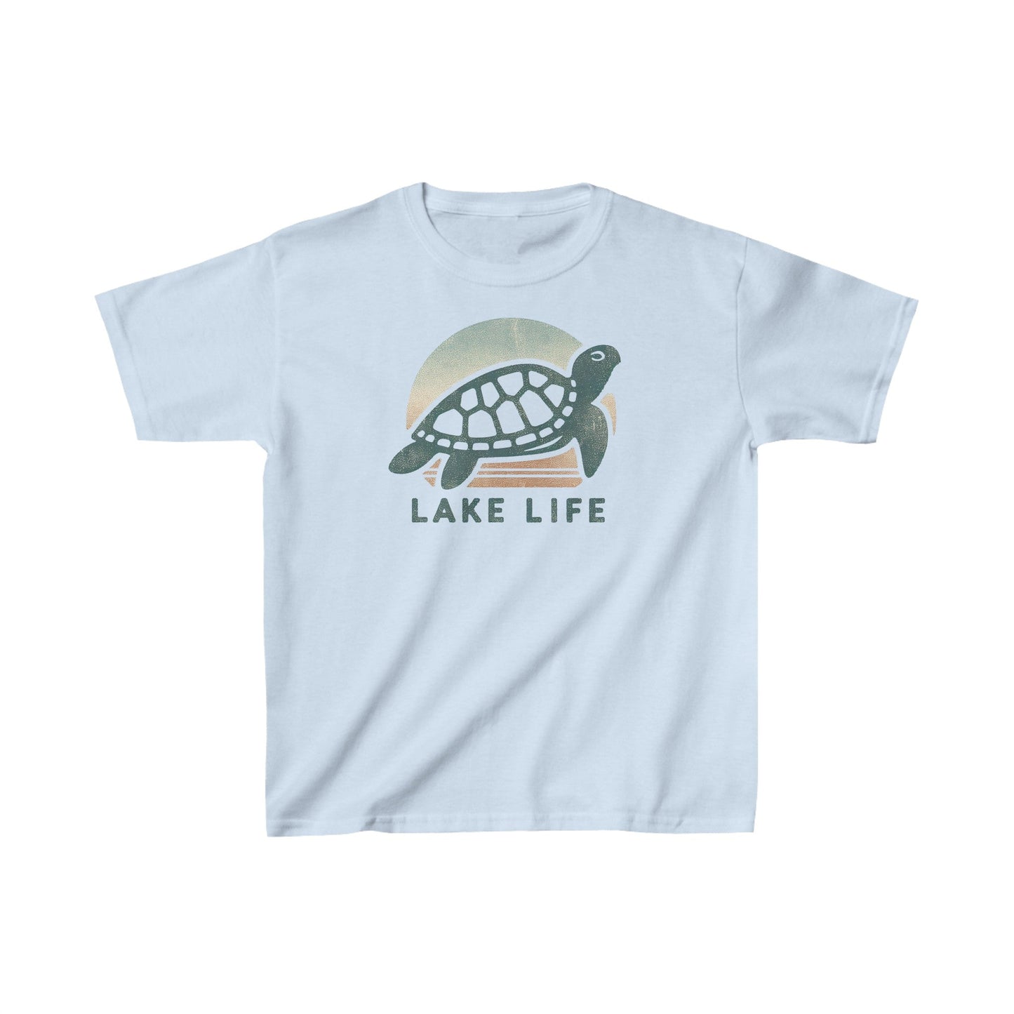 Lake Life Turtle Kids Heavy Cotton Tee - Durable & Comfy Shirt Camping, Hiking, Outdoor Adventures, Toddler, Boy Gift, Girl Gift