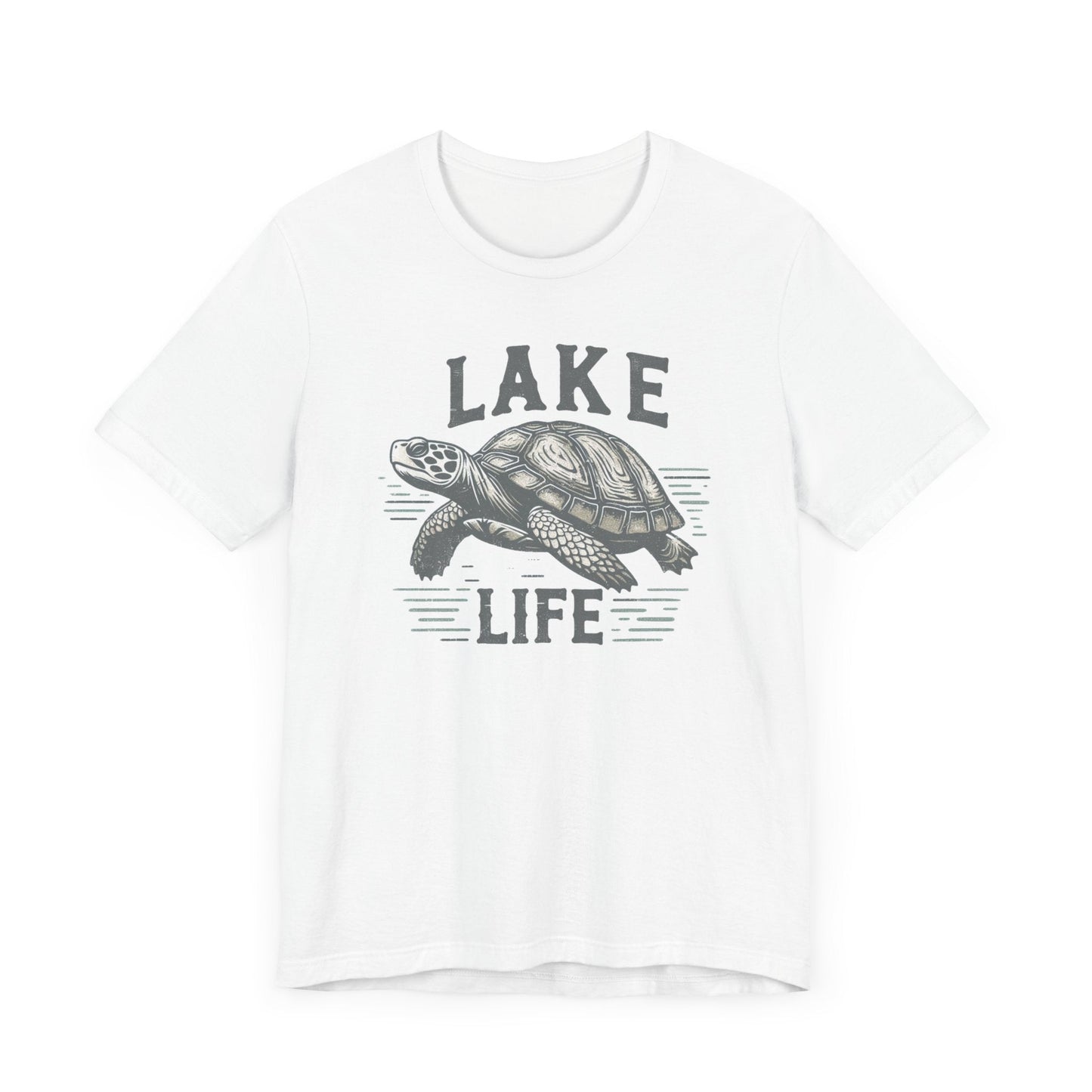 Living With The Turtle Lake Life Jersey Short Sleeve Tee - Soft Cotton Classic Nature Great Gift, Husband Gift, Wife Gift Fishing Shirt