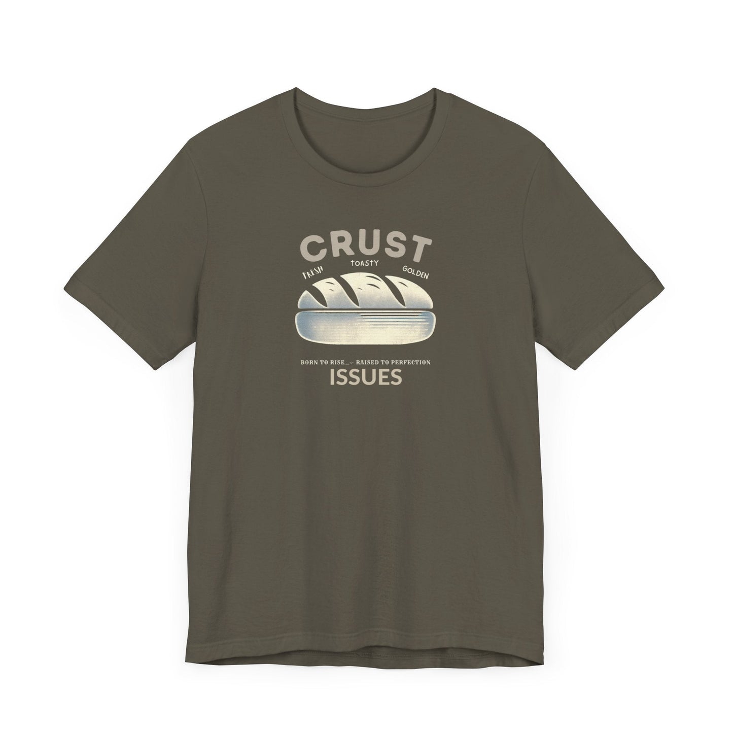 Crust issues Born to Rise Tee Graphic Tee Shirt for Women Minimalist Foodie Cook Baker Botanical Gardner Chef Great Gift