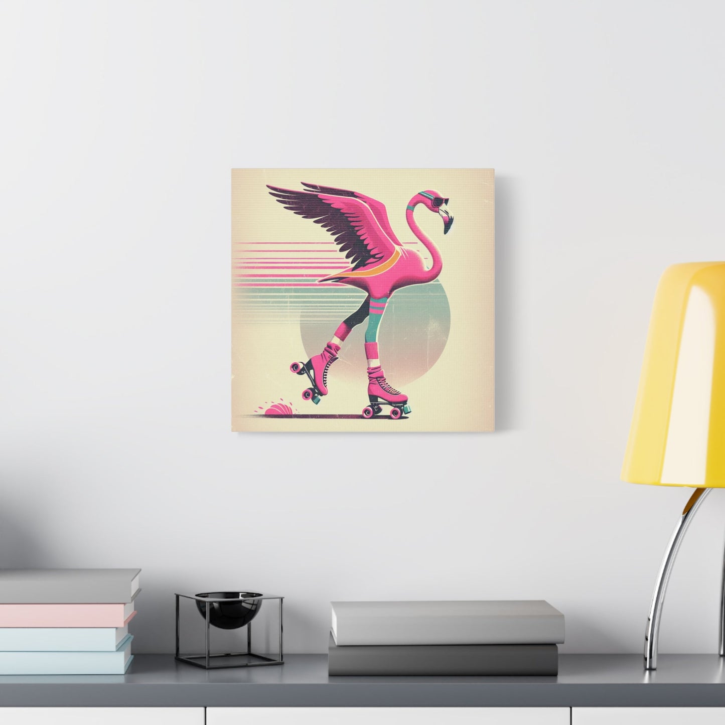 Living Life Right Flamingo Livin' Matte Canvas Picture, Stretched Great Gift, Sister Gift, Mom Gift, Daughter Gift, Mothers Day Gift