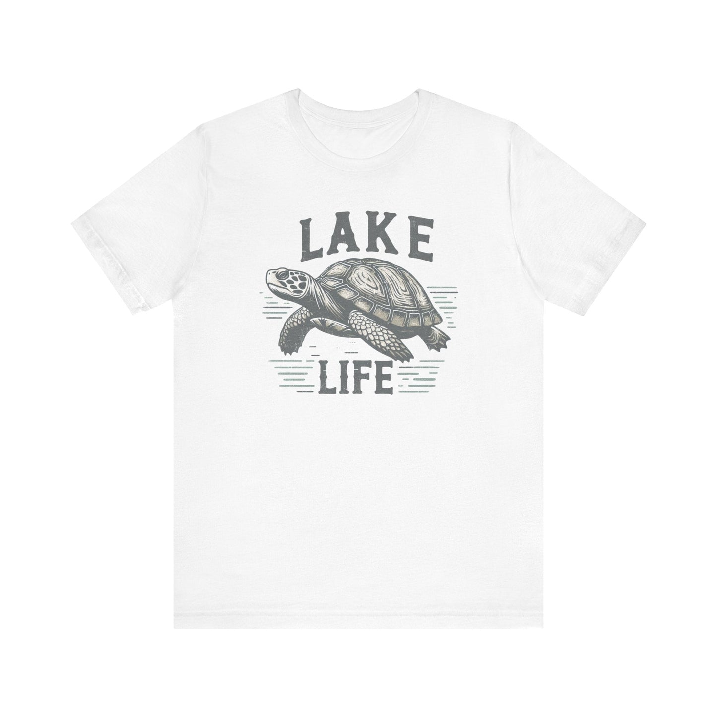 Living With The Turtle Lake Life Jersey Short Sleeve Tee - Soft Cotton Classic Nature Great Gift, Husband Gift, Wife Gift Fishing Shirt