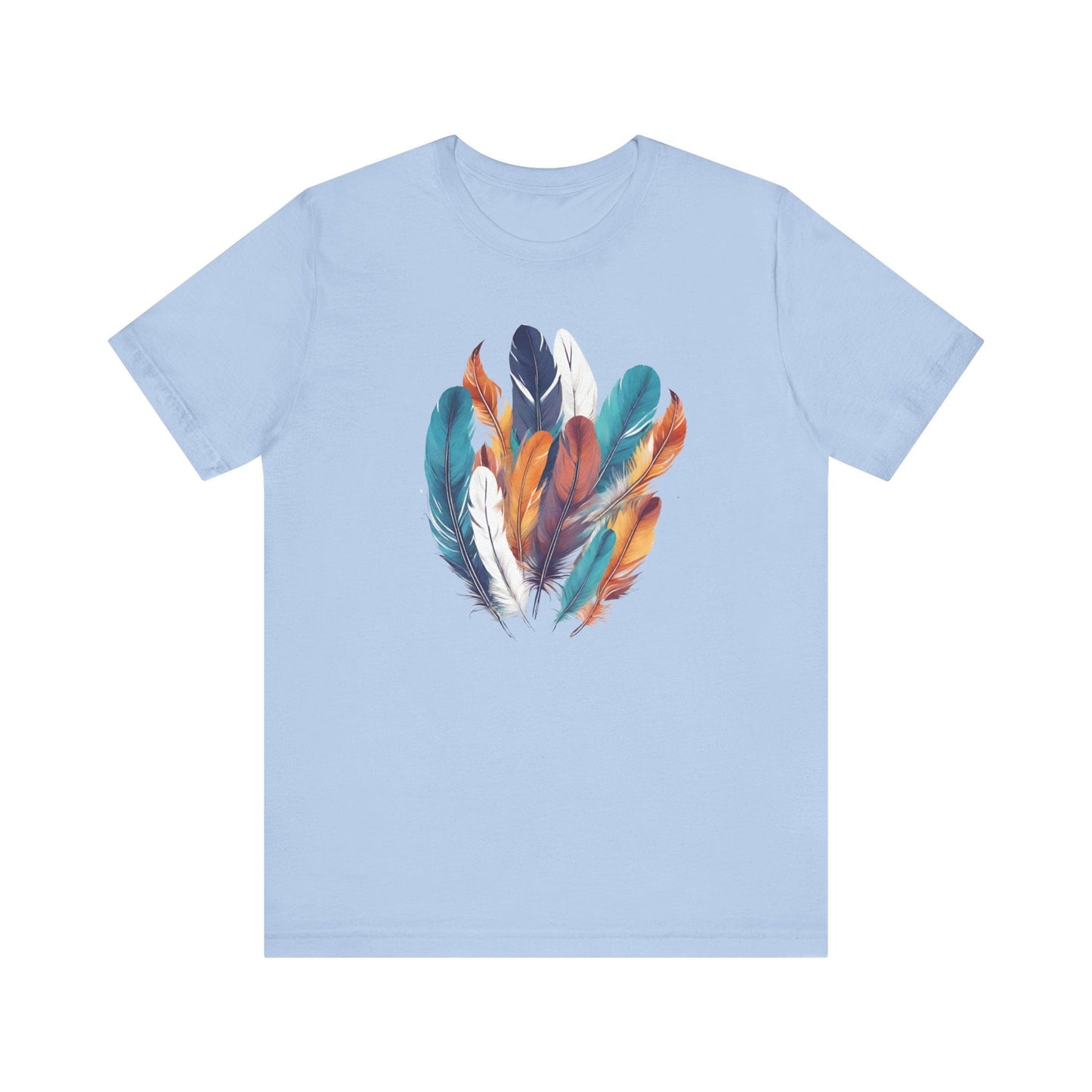 Feathers Shirt, Boho Bird Feather T-Shirt, Bird Lovers Tshirt, Water Color Bird Feather Tee, Feather Bouquet Tee, Women Feather Shirt