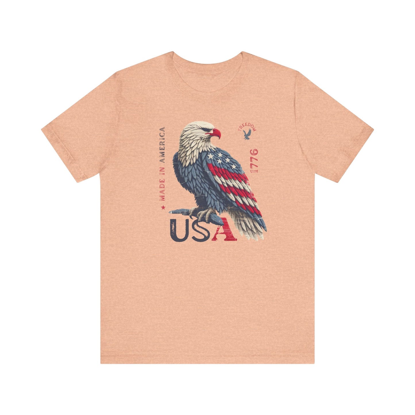 PATRIOTIC USA Made in America 1776 Unisex Jersey Short Sleeve Tee 4th of July, Labor Day, Memorial Day