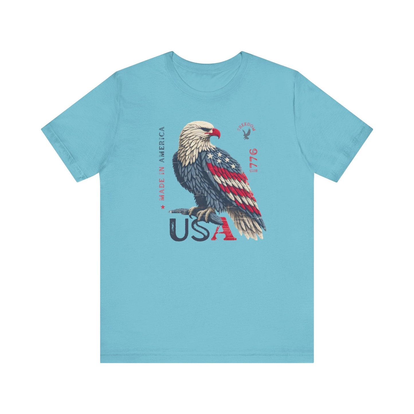 PATRIOTIC USA Made in America 1776 Unisex Jersey Short Sleeve Tee 4th of July, Labor Day, Memorial Day