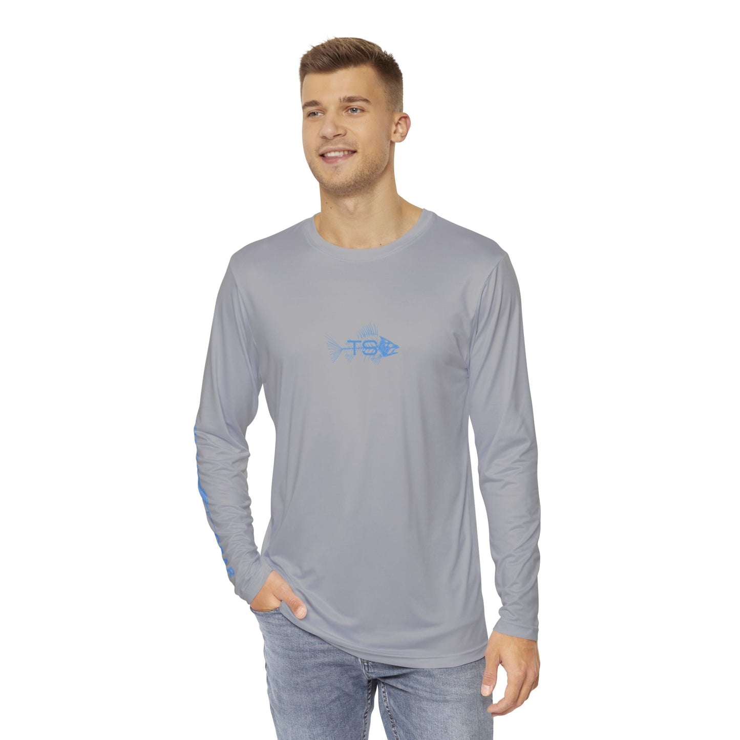 Deep Blue Offshore Fishing Unisex Performance Long Sleeve Shirt, 100% Polyester, Quick-Dry Activewear