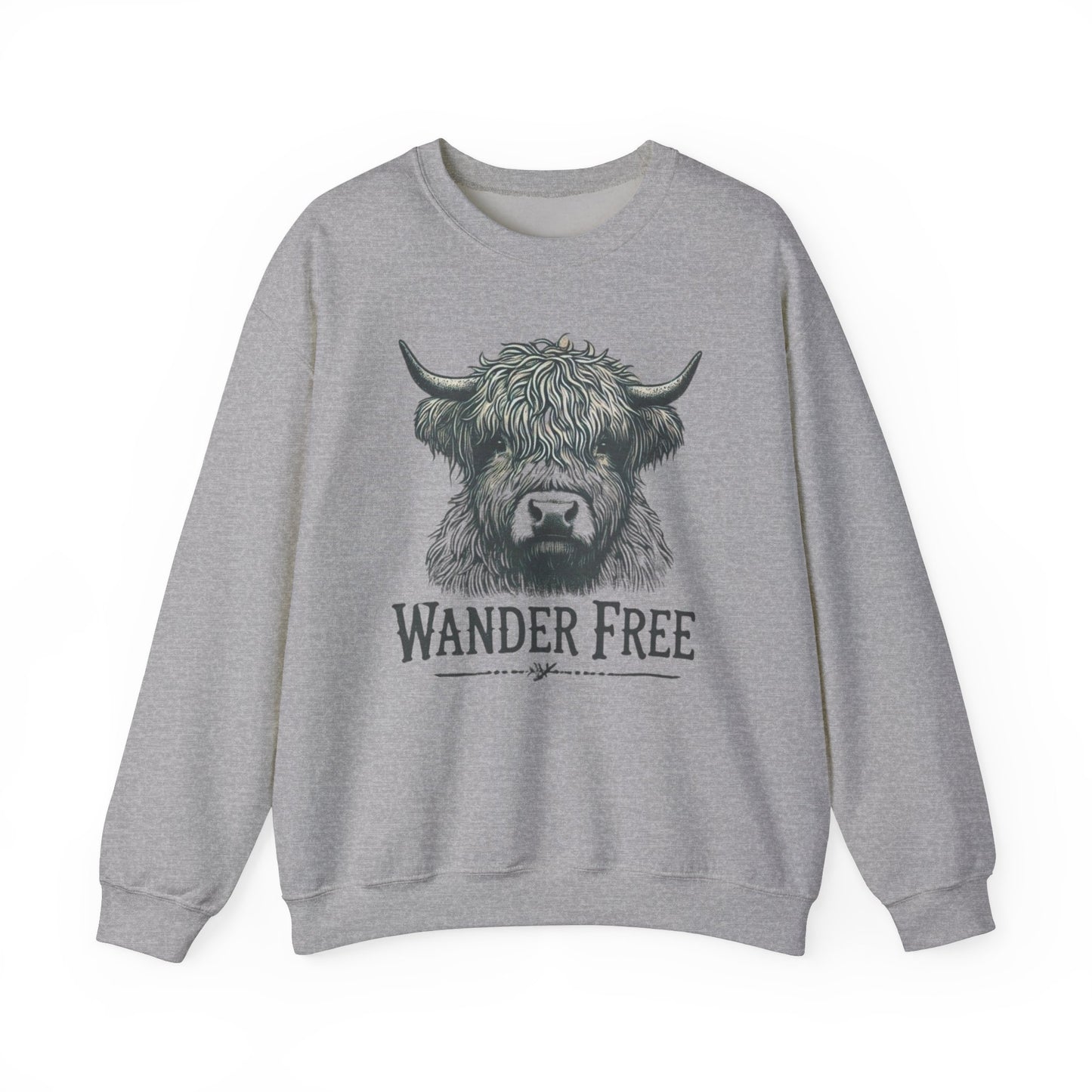 Wander Free Wildlife Nature Graphic Unisex Heavy Blend Crewneck Sweatshirt