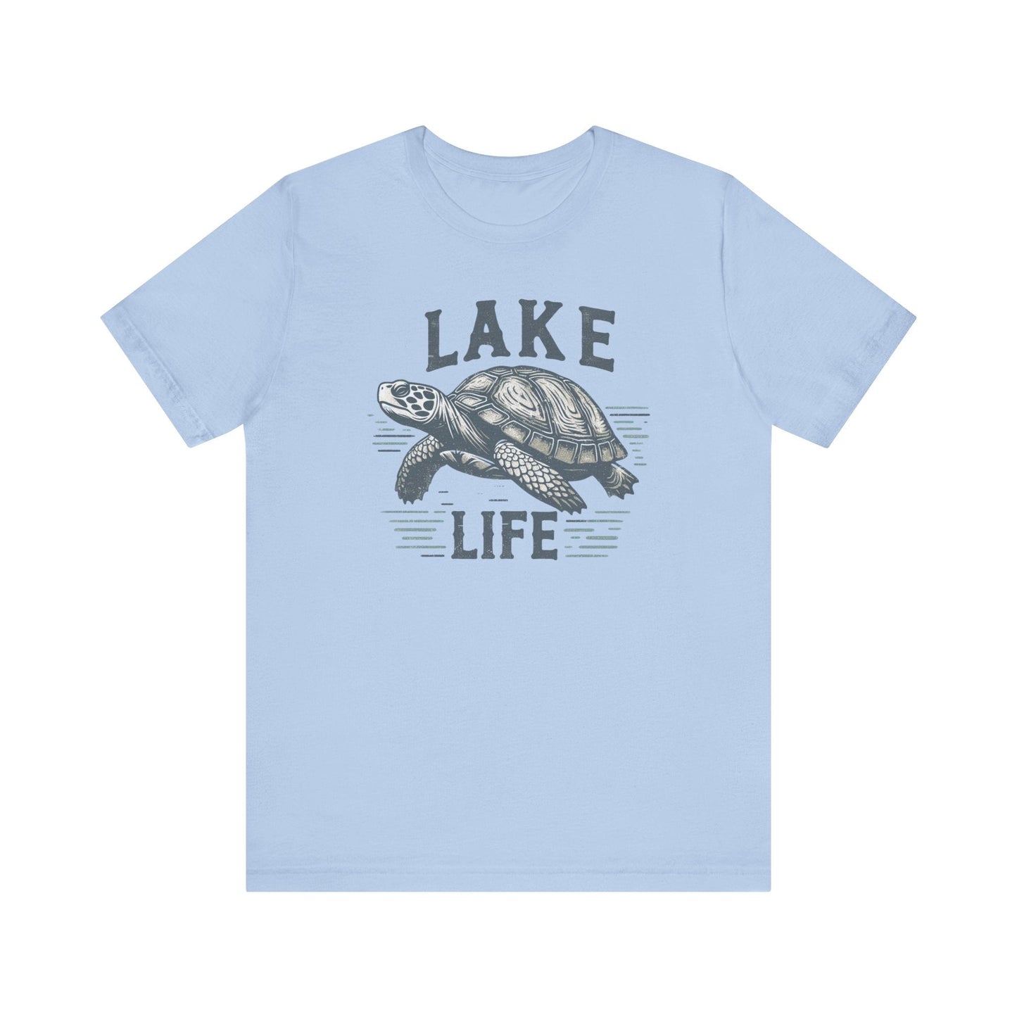 Living With The Turtle Lake Life Jersey Short Sleeve Tee - Soft Cotton Classic Nature Great Gift, Husband Gift, Wife Gift Fishing Shirt