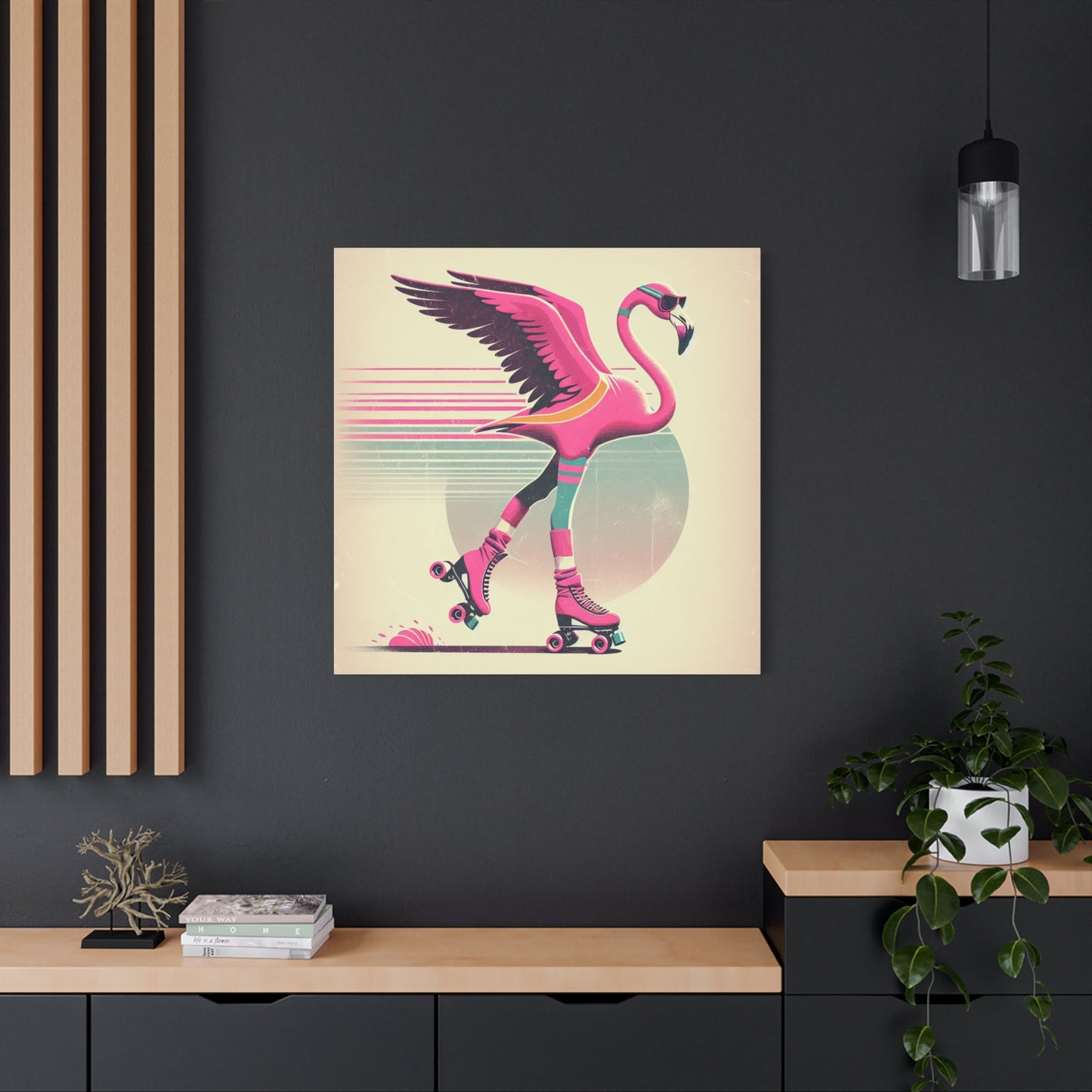 Living Life Right Flamingo Livin' Matte Canvas Picture, Stretched Great Gift, Sister Gift, Mom Gift, Daughter Gift, Mothers Day Gift