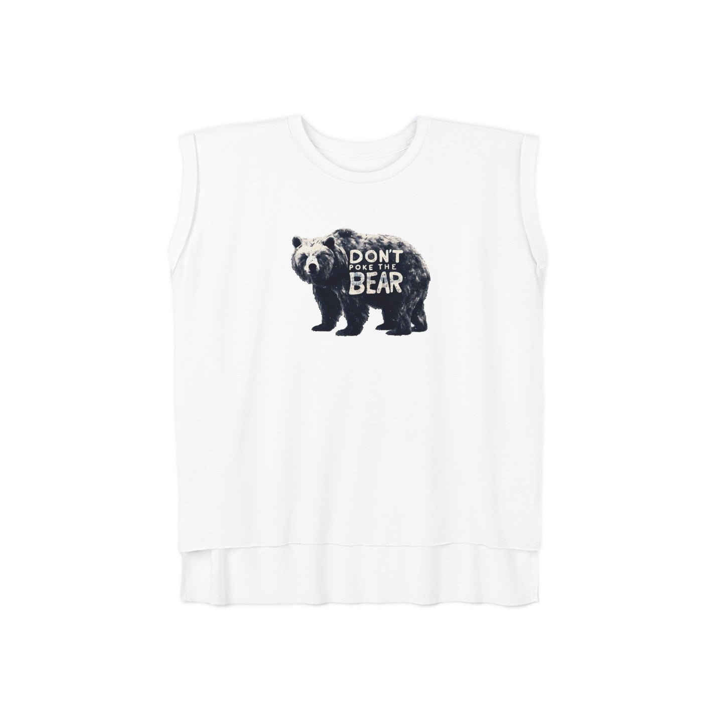 Don't Poke The Bear Womens Flowy Muscle Tee Trendy Athletic Chic