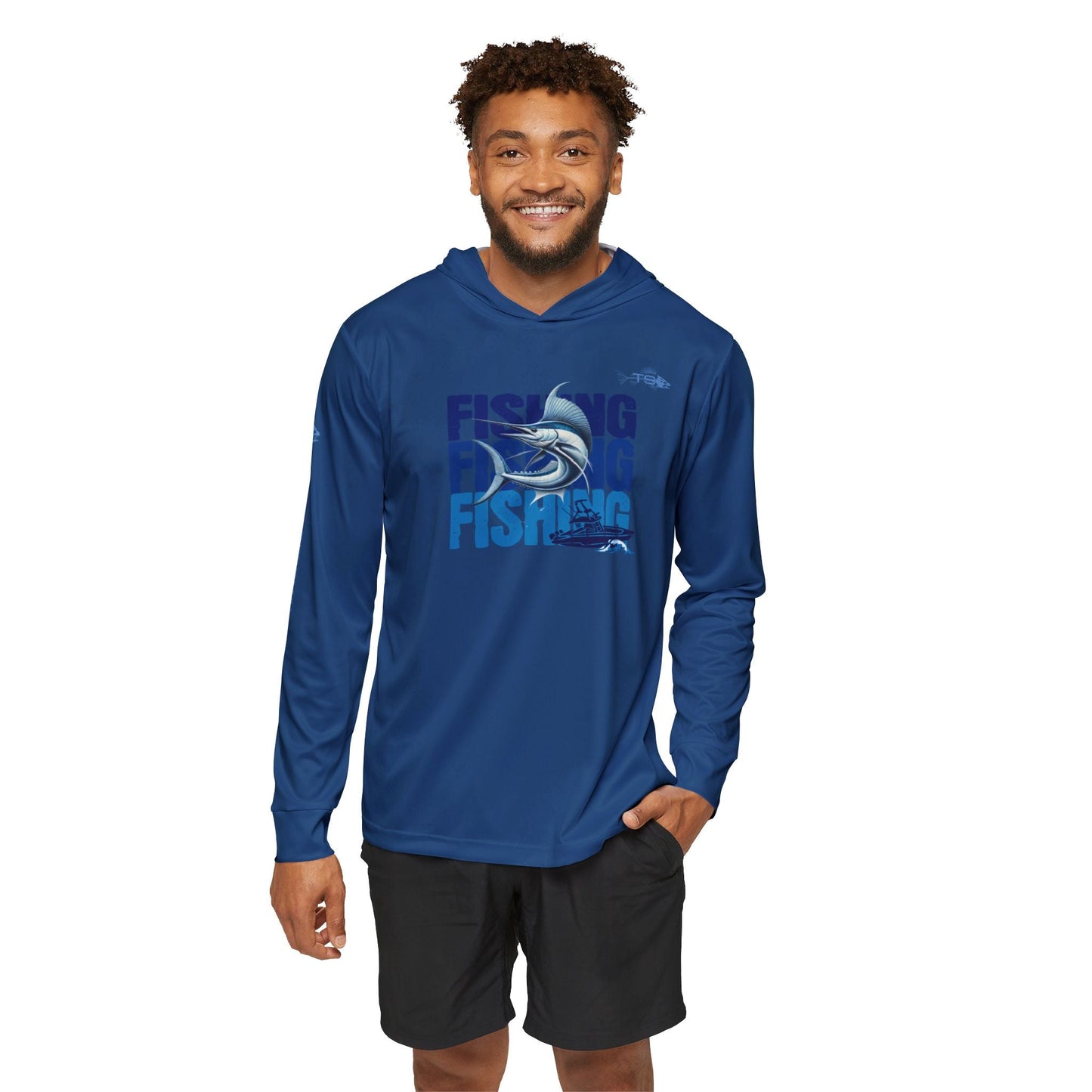 TS Sport Fishing Unisex Performance Hoodie, 100% Polyester, Moisture-Wicking Activewear.