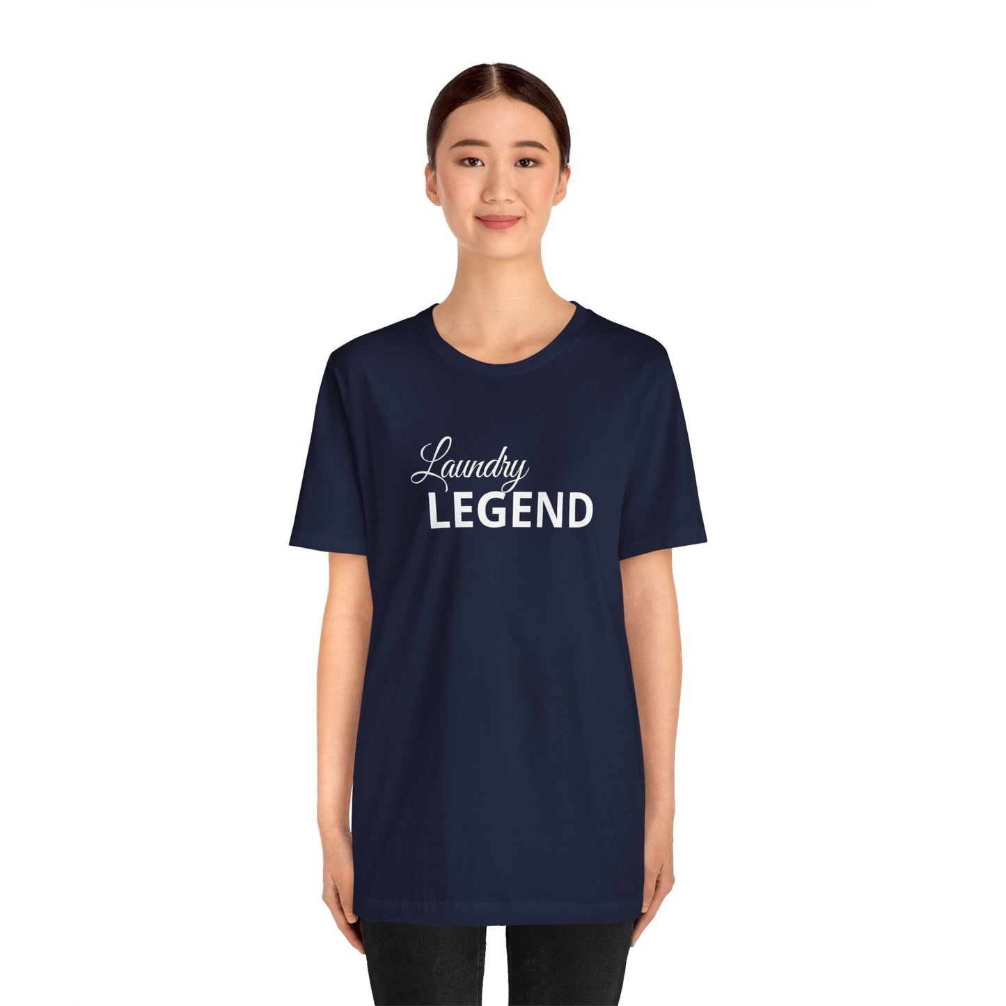 Laundry Legend Unisex Tee – Conquer the Fold in Style! Short Sleeve Cotton Crewneck Great Gift Idea a Little Humor Added to The Day