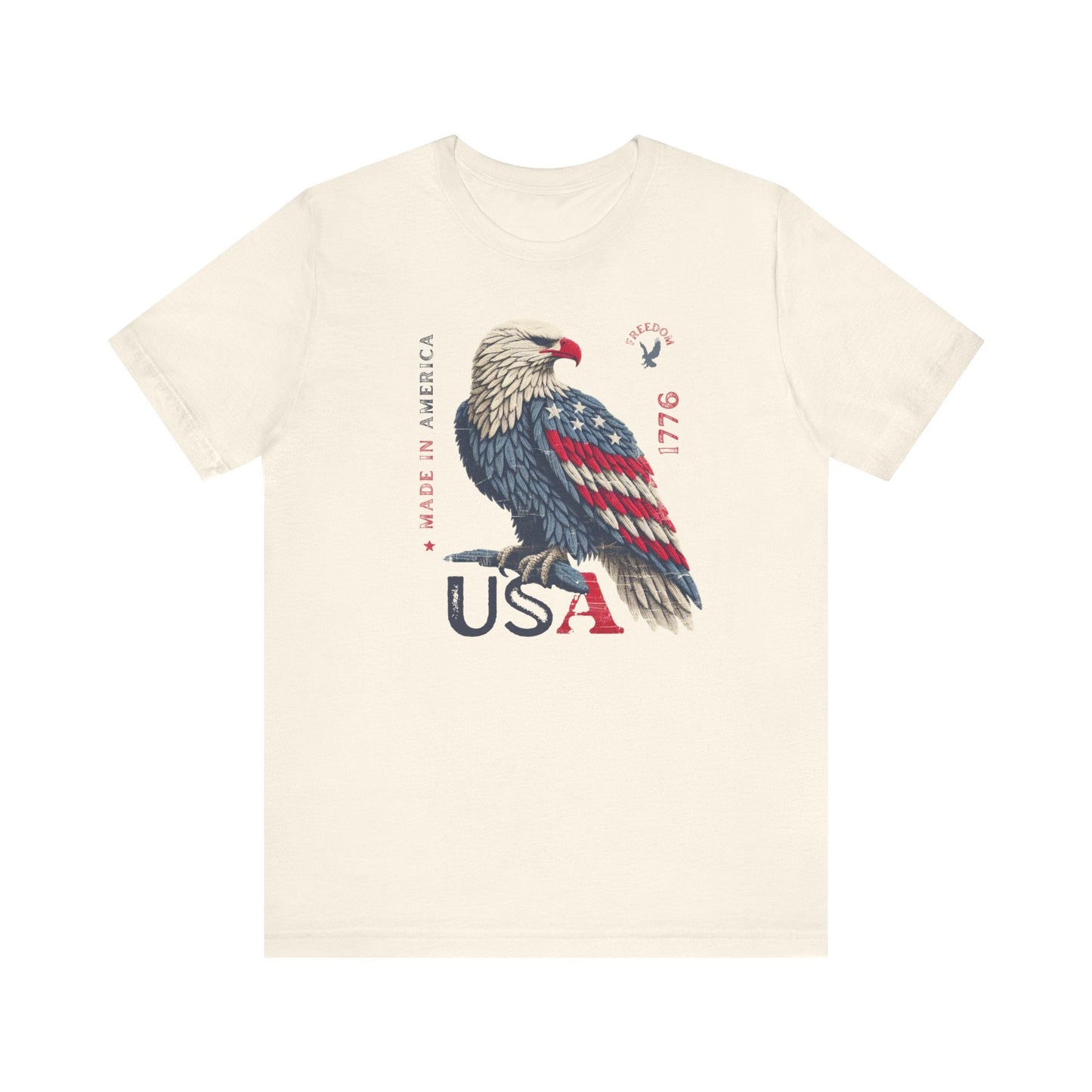 PATRIOTIC USA Made in America 1776 Unisex Jersey Short Sleeve Tee 4th of July, Labor Day, Memorial Day