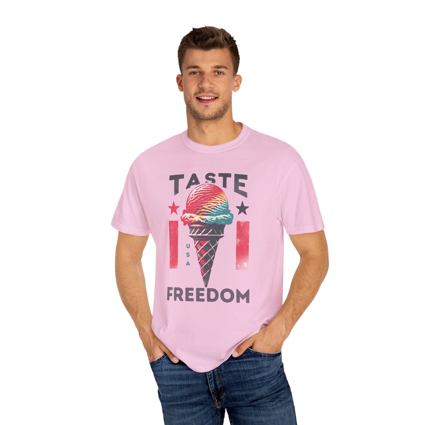 Patriotic Ice Cream Cone Tee - Show Your Spirit with Comfort Colors 1717 4th of July, Labor Day, Memorial Day