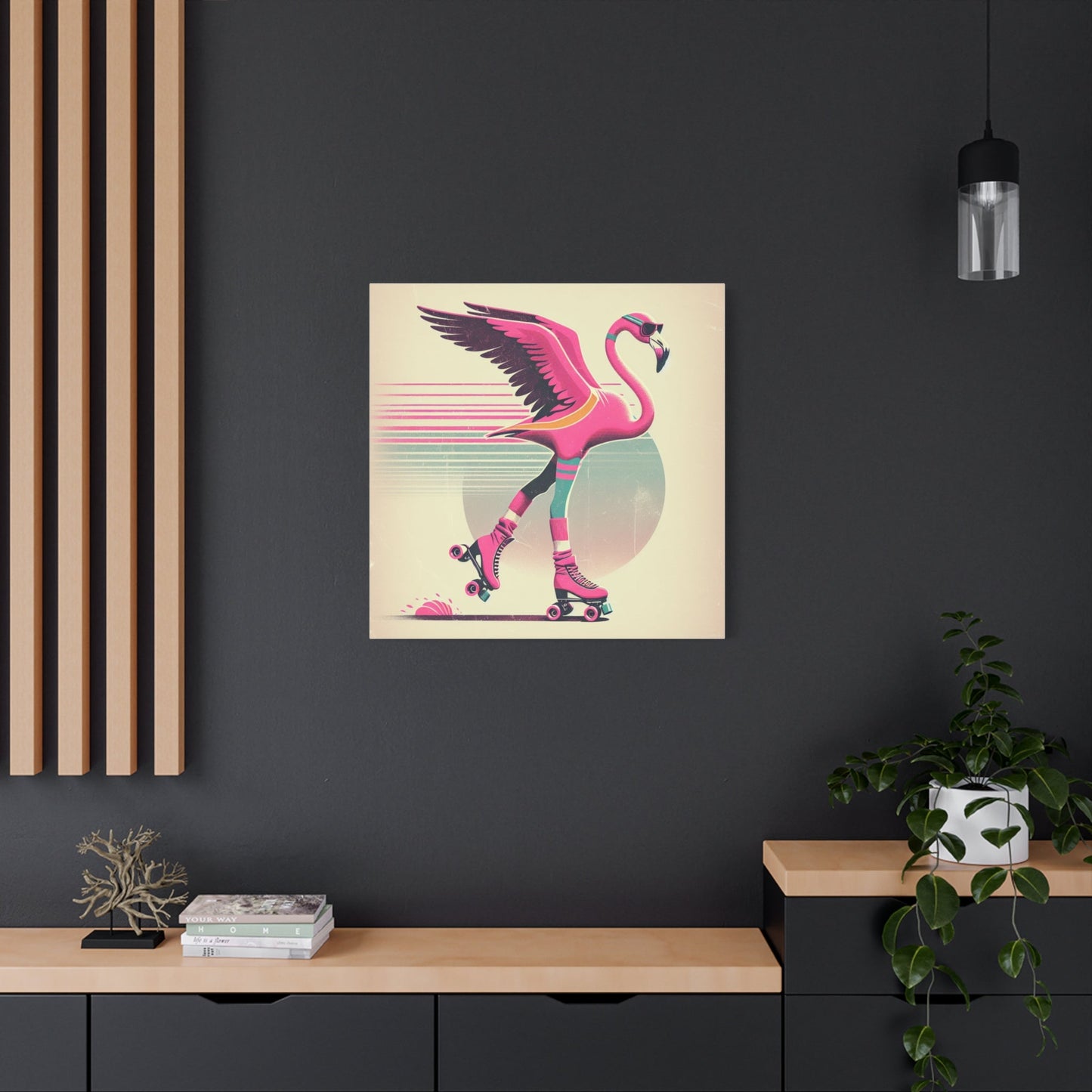 Living Life Right Flamingo Livin' Matte Canvas Picture, Stretched Great Gift, Sister Gift, Mom Gift, Daughter Gift, Mothers Day Gift