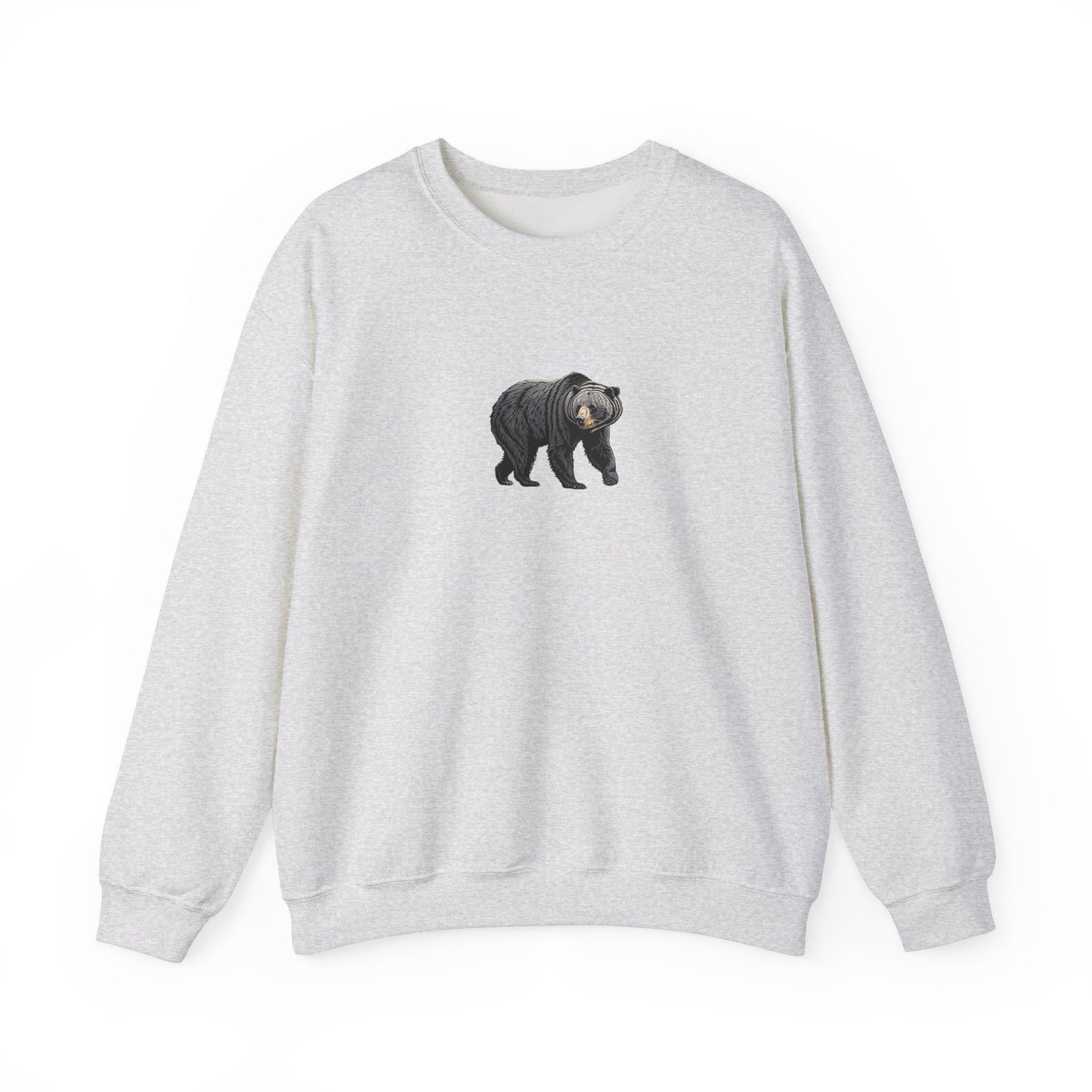 Black Bear Crew Neck Sweatshirt  Cozy Wildlife-Inspired Casual Adventure Pullover