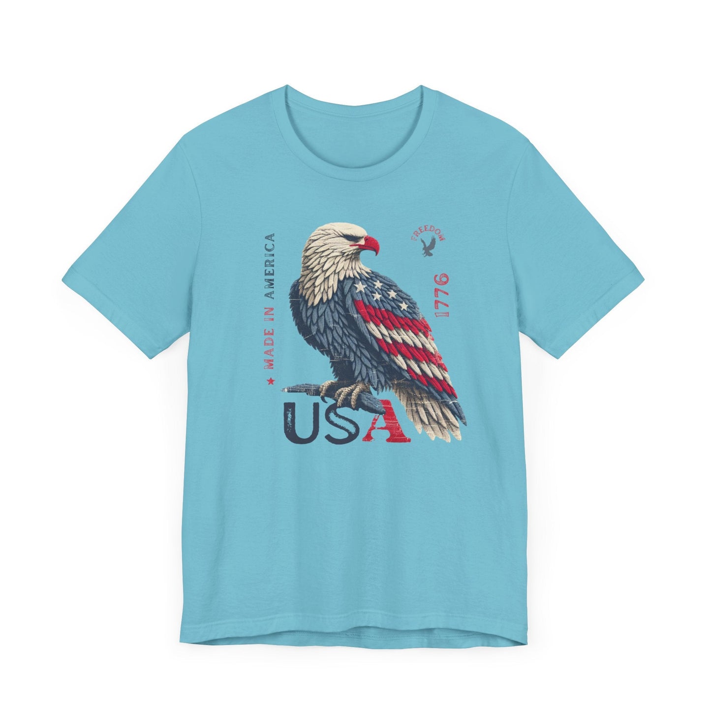 PATRIOTIC USA Made in America 1776 Unisex Jersey Short Sleeve Tee 4th of July, Labor Day, Memorial Day