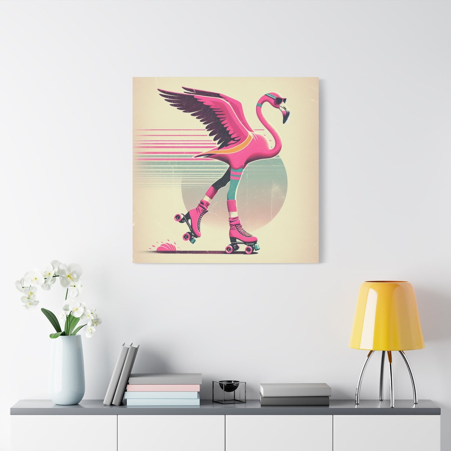 Living Life Right Flamingo Livin' Matte Canvas Picture, Stretched Great Gift, Sister Gift, Mom Gift, Daughter Gift, Mothers Day Gift