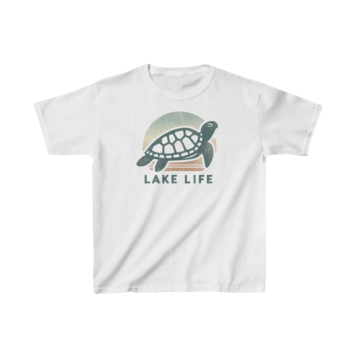 Lake Life Turtle Kids Heavy Cotton Tee - Durable & Comfy Shirt Camping, Hiking, Outdoor Adventures, Toddler, Boy Gift, Girl Gift