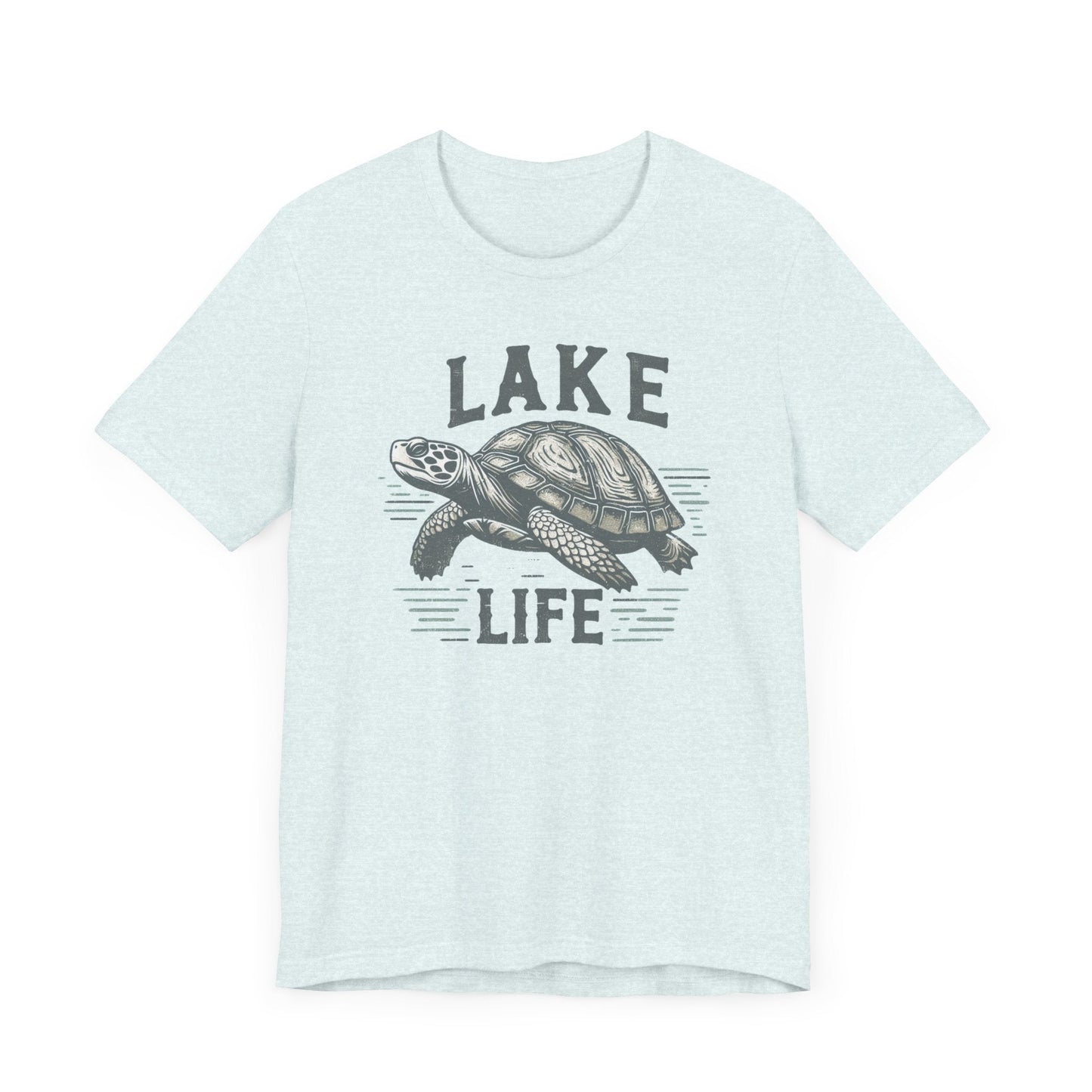 Living With The Turtle Lake Life Jersey Short Sleeve Tee - Soft Cotton Classic Nature Great Gift, Husband Gift, Wife Gift Fishing Shirt