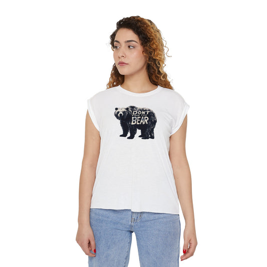 Don't Poke The Bear Womens Flowy Muscle Tee Trendy Athletic Chic