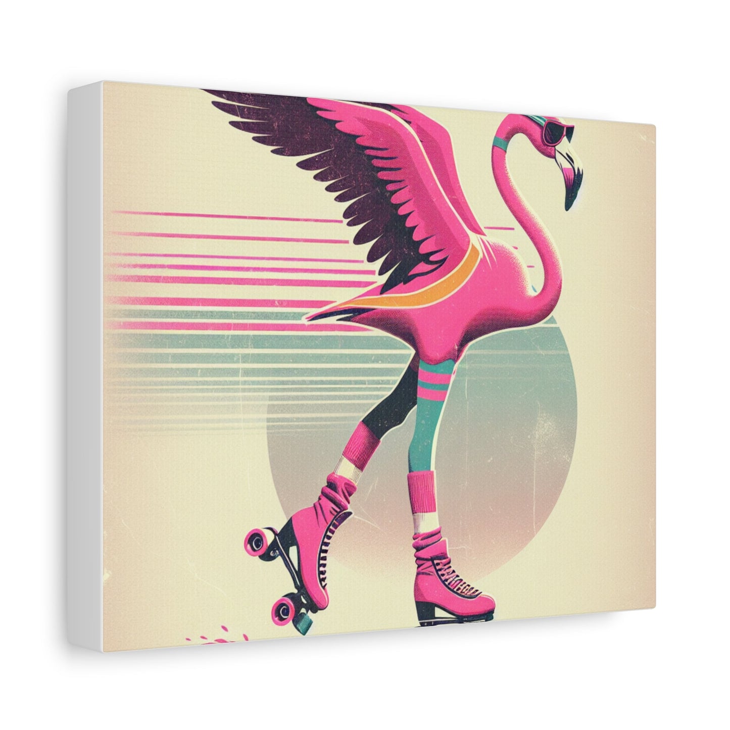 Living Life Right Flamingo Livin' Matte Canvas Picture, Stretched Great Gift, Sister Gift, Mom Gift, Daughter Gift, Mothers Day Gift