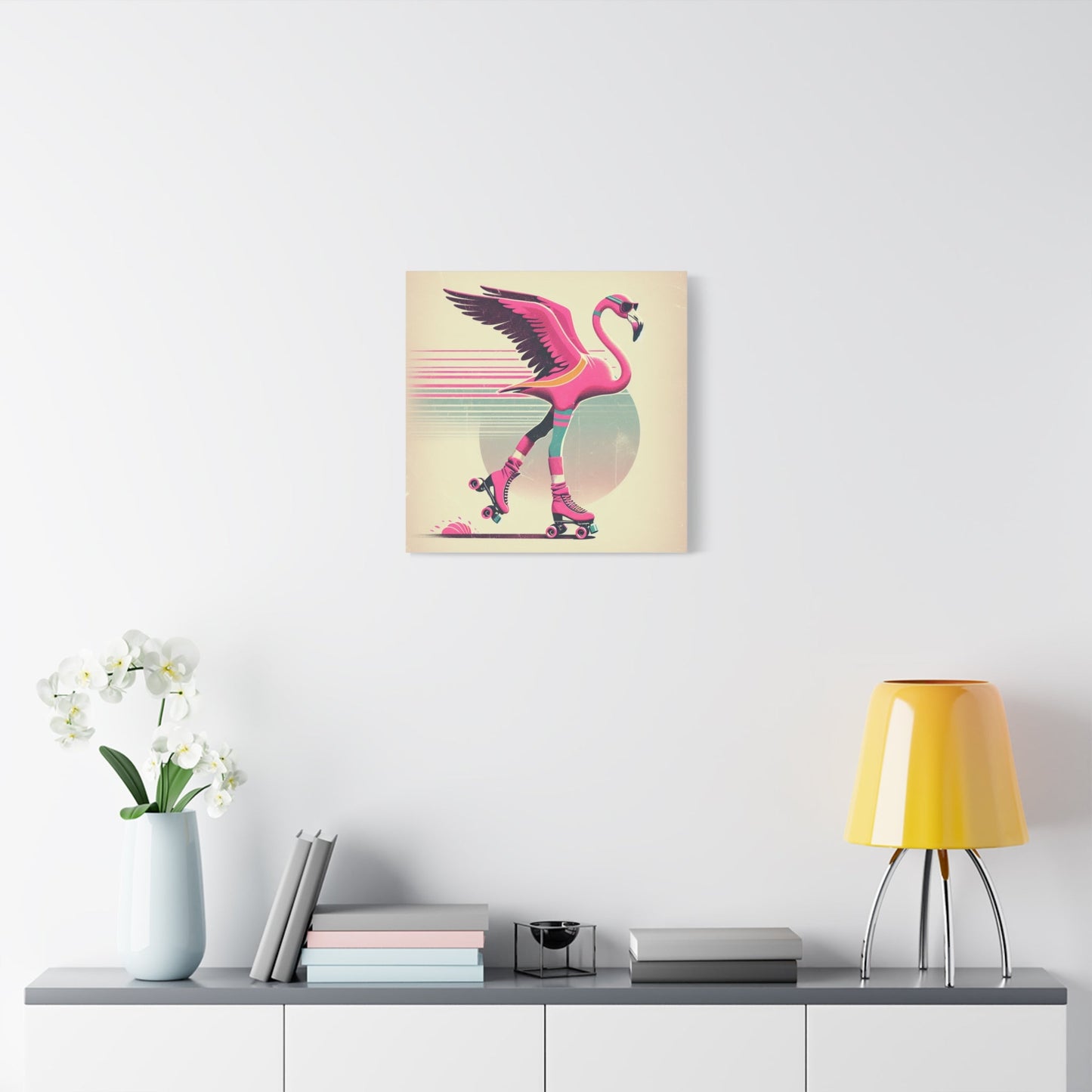 Living Life Right Flamingo Livin' Matte Canvas Picture, Stretched Great Gift, Sister Gift, Mom Gift, Daughter Gift, Mothers Day Gift