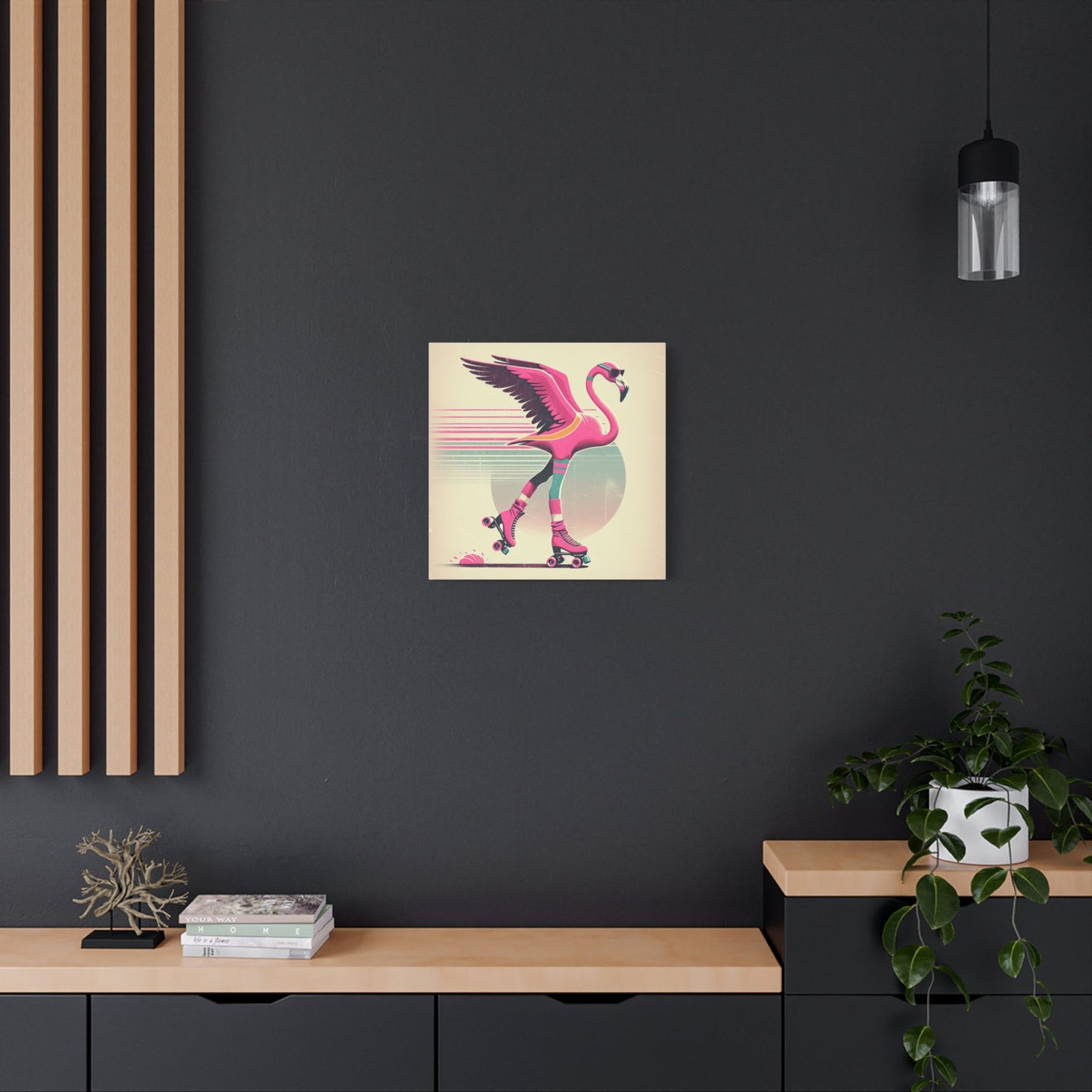 Living Life Right Flamingo Livin' Matte Canvas Picture, Stretched Great Gift, Sister Gift, Mom Gift, Daughter Gift, Mothers Day Gift