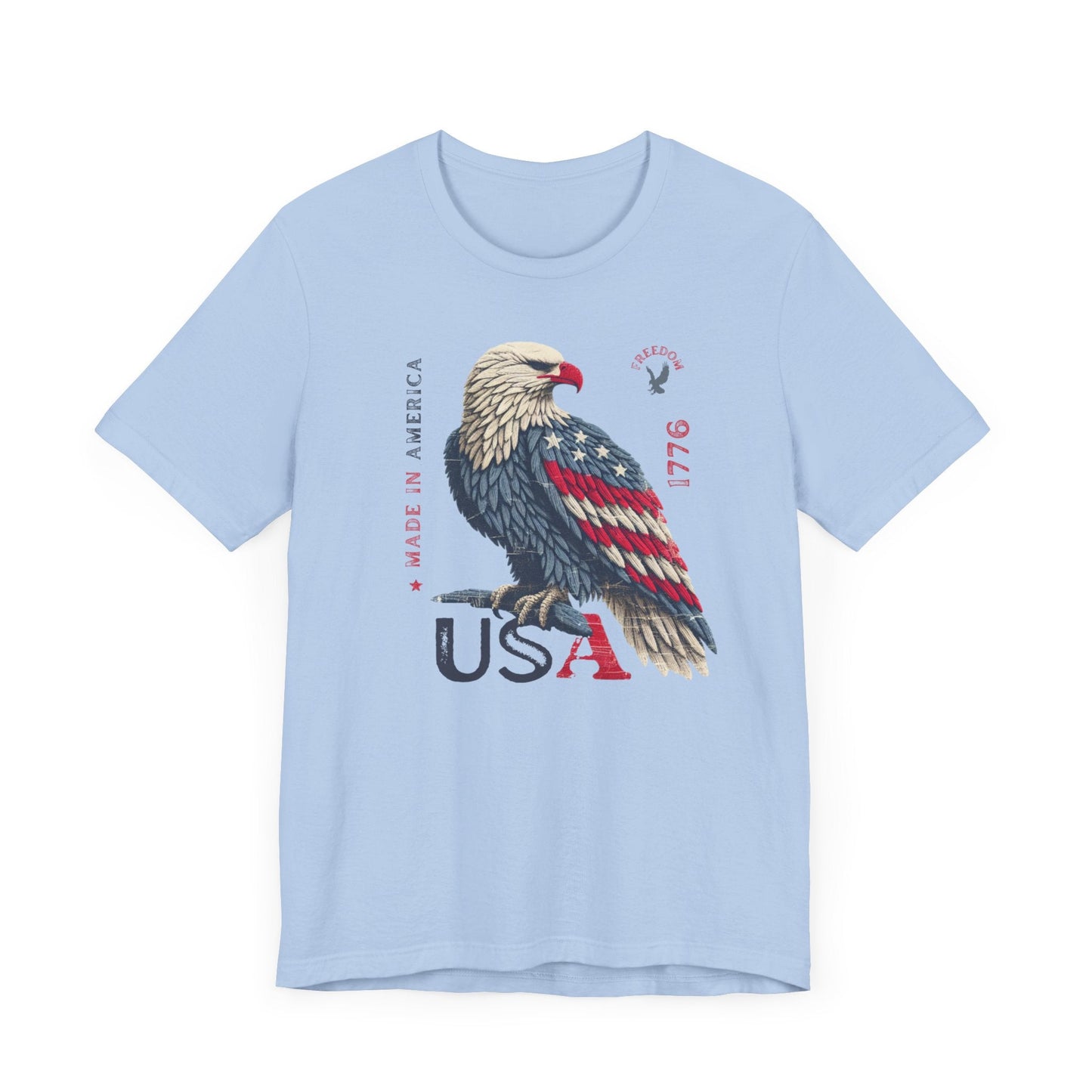 PATRIOTIC USA Made in America 1776 Unisex Jersey Short Sleeve Tee 4th of July, Labor Day, Memorial Day