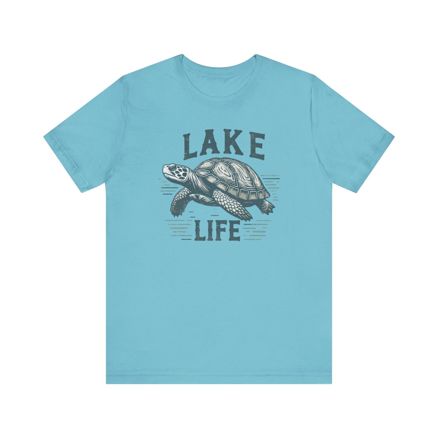 Living With The Turtle Lake Life Jersey Short Sleeve Tee - Soft Cotton Classic Nature Great Gift, Husband Gift, Wife Gift Fishing Shirt