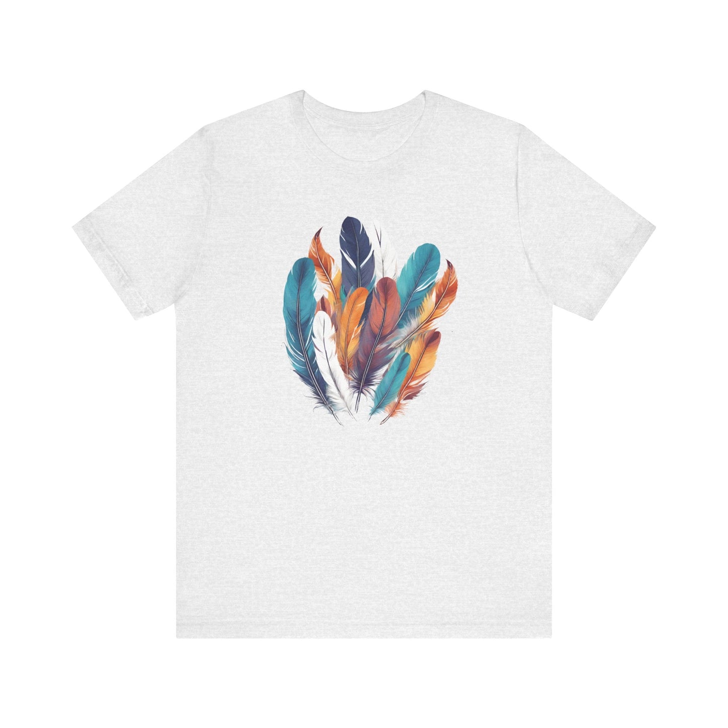 Feathers Shirt, Boho Bird Feather T-Shirt, Bird Lovers Tshirt, Water Color Bird Feather Tee, Feather Bouquet Tee, Women Feather Shirt