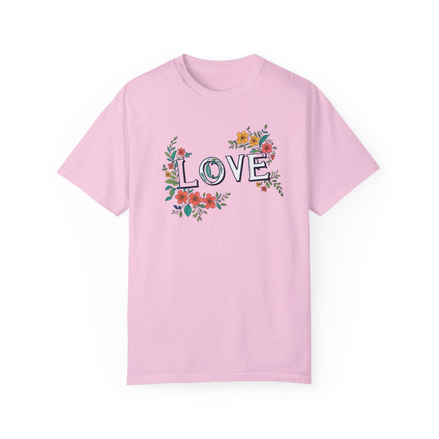 Floral Love in Vibrant Blooms Unisex Garment-Dyed T-shirt