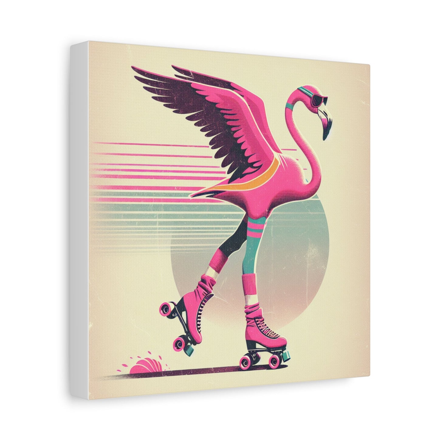 Living Life Right Flamingo Livin' Matte Canvas Picture, Stretched Great Gift, Sister Gift, Mom Gift, Daughter Gift, Mothers Day Gift