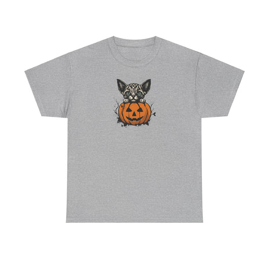 Happy Halloween Cat and Jack-o'-lantern Unisex Heavy Cotton Tee Holiday Tshirt Mom Gift Girlfriend Gift Sister Gift Cat Tshirt