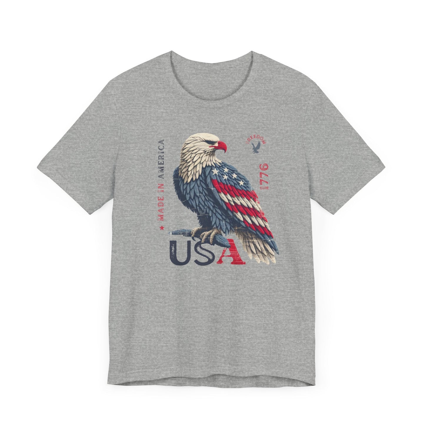 PATRIOTIC USA Made in America 1776 Unisex Jersey Short Sleeve Tee 4th of July, Labor Day, Memorial Day