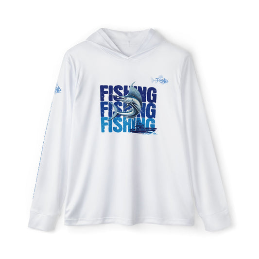 TS Sport Fishing Unisex Performance Hoodie, 100% Polyester, Moisture-Wicking Activewear.