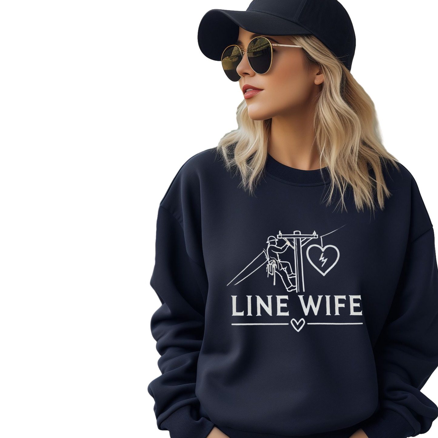 Lineman Linewife Graphic Crewneck Sweatshirt Lineman's Wife Sweatshirt Life of Lineman Sweatshirt Line Wife Sweatshirt