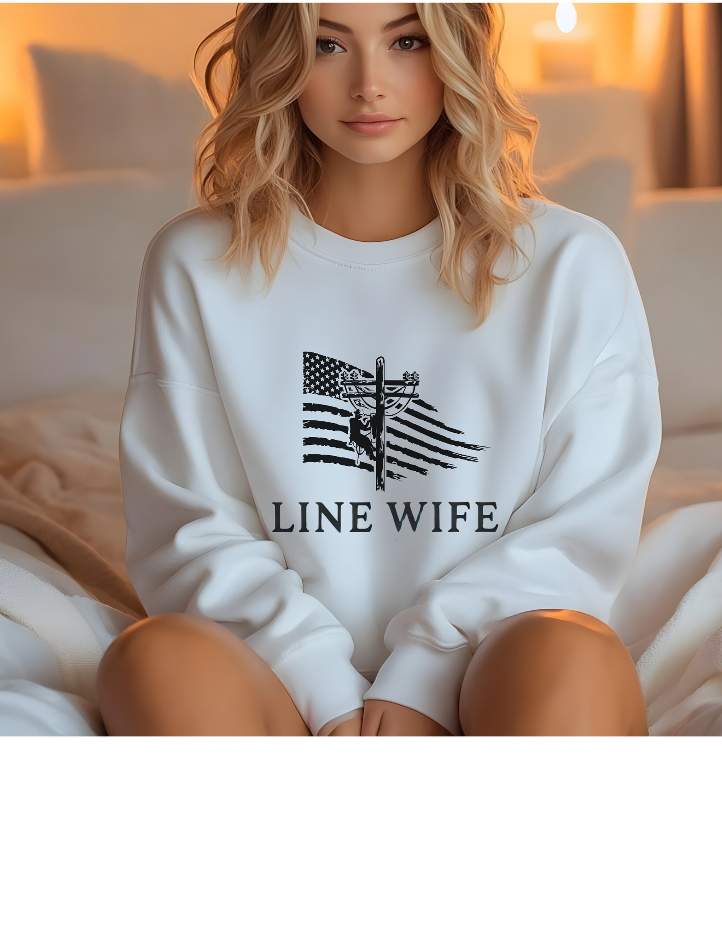 Lineman Wife Graphic Sweatshirt - Lineman Shirt Thoughtful Gift Idea for Loved Ones