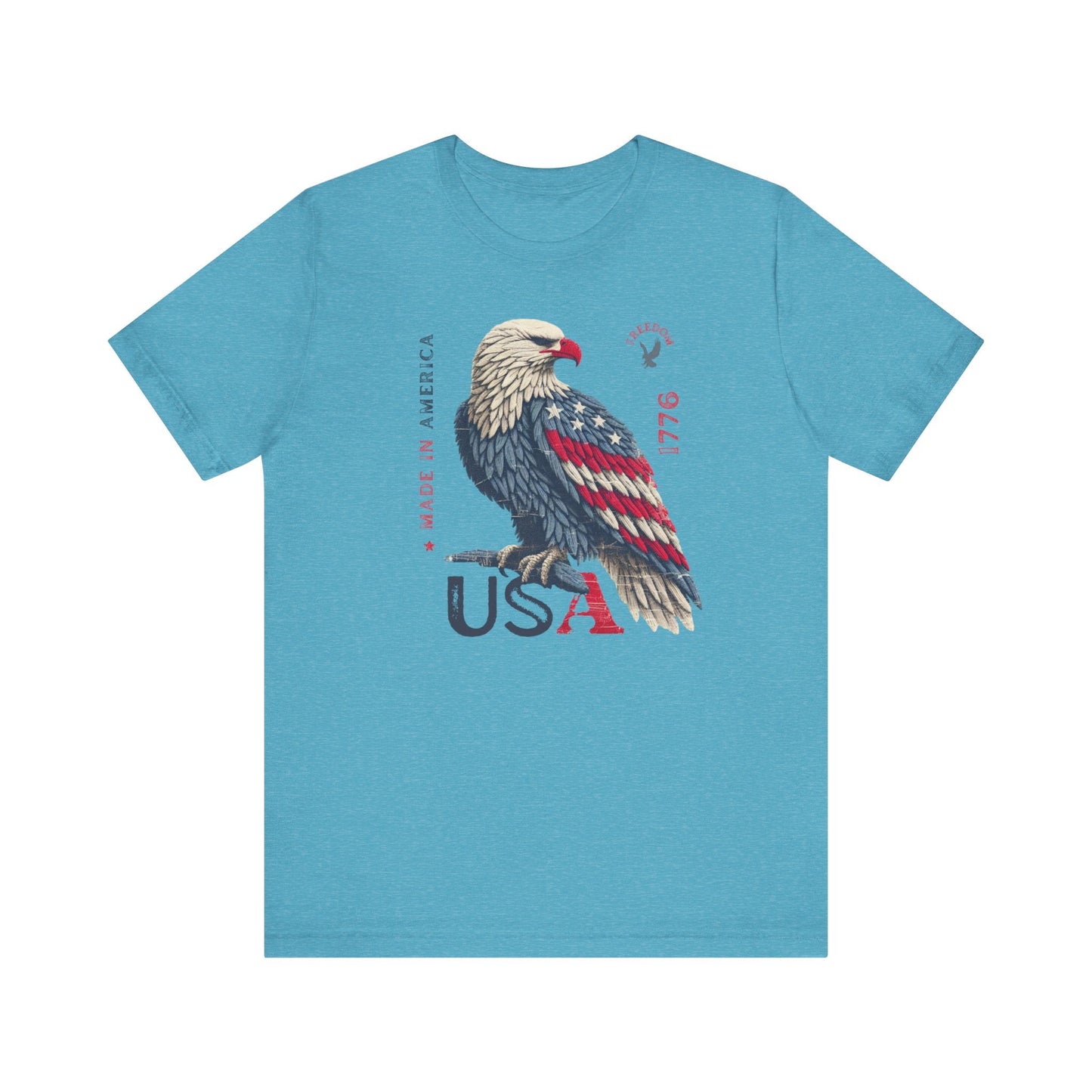 PATRIOTIC USA Made in America 1776 Unisex Jersey Short Sleeve Tee 4th of July, Labor Day, Memorial Day