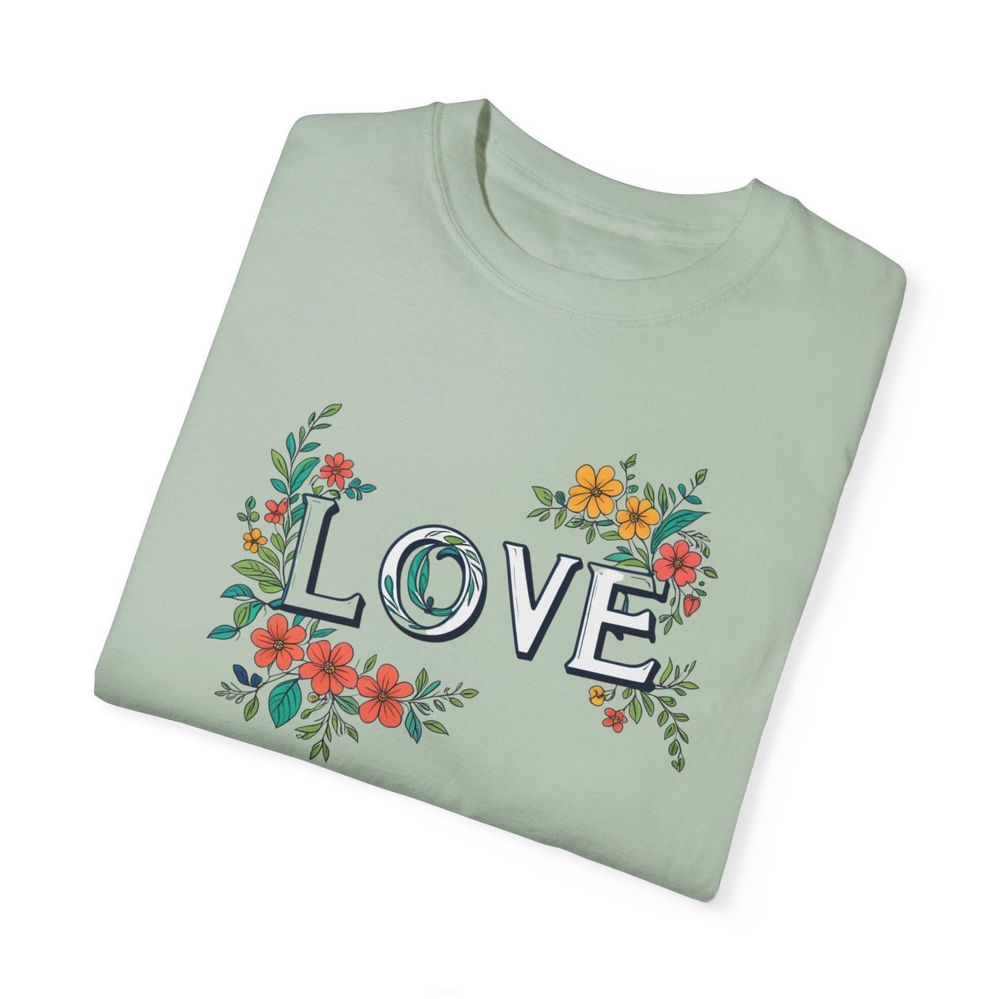 Floral Love in Vibrant Blooms Unisex Garment-Dyed T-shirt