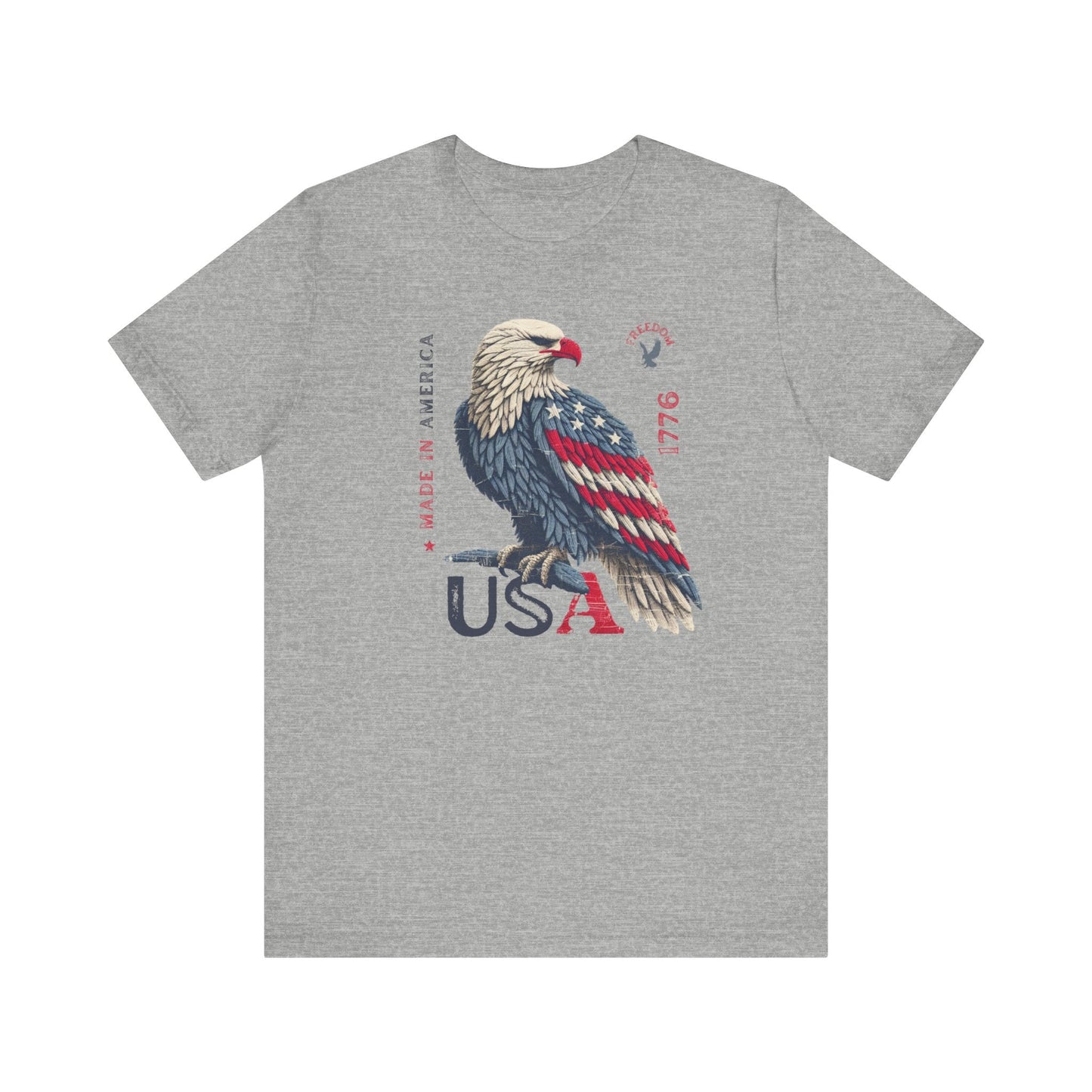 PATRIOTIC USA Made in America 1776 Unisex Jersey Short Sleeve Tee 4th of July, Labor Day, Memorial Day