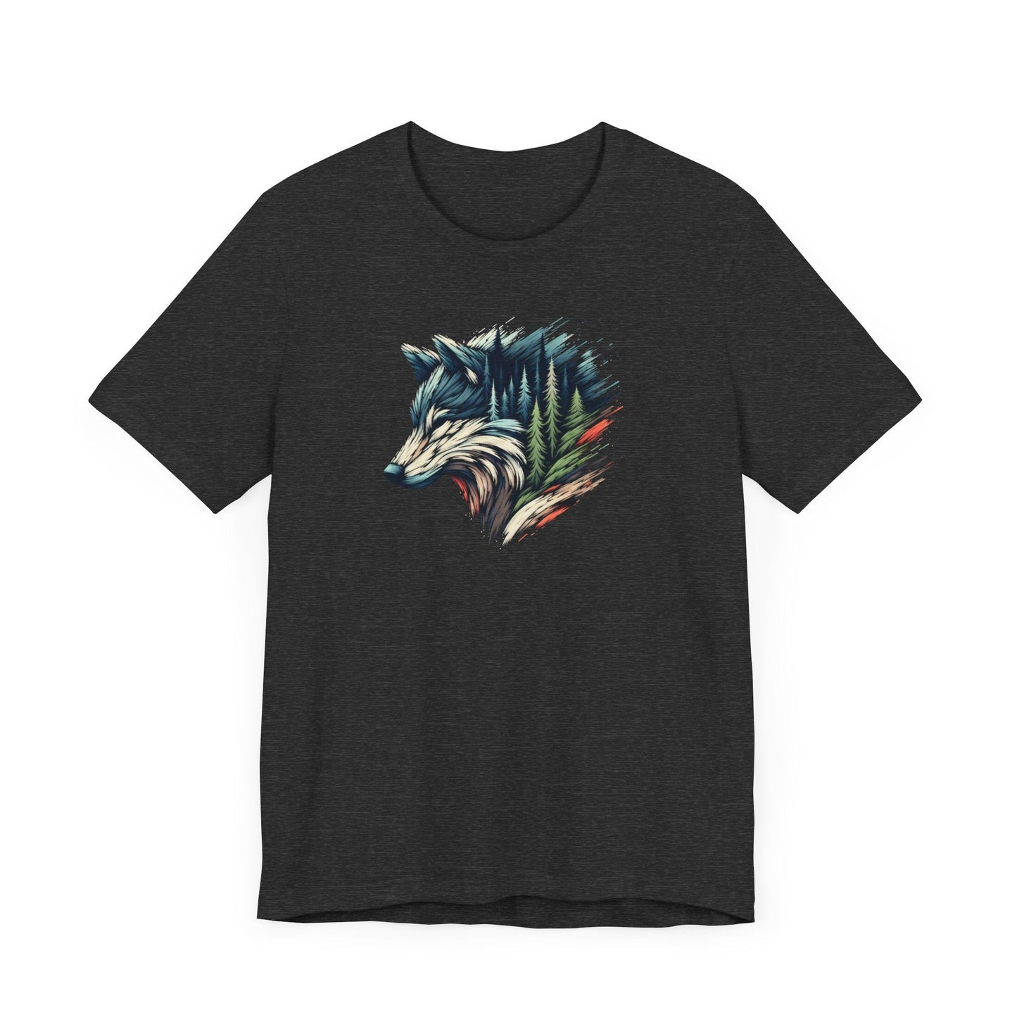 Colorful Spirit of the Majestic Wolf Unisex Jersey Tee - Soft Cotton Tshirt Dad Gift, Wife Gift, Nature Lover, Wolf Tshirt, Wildlife Tee